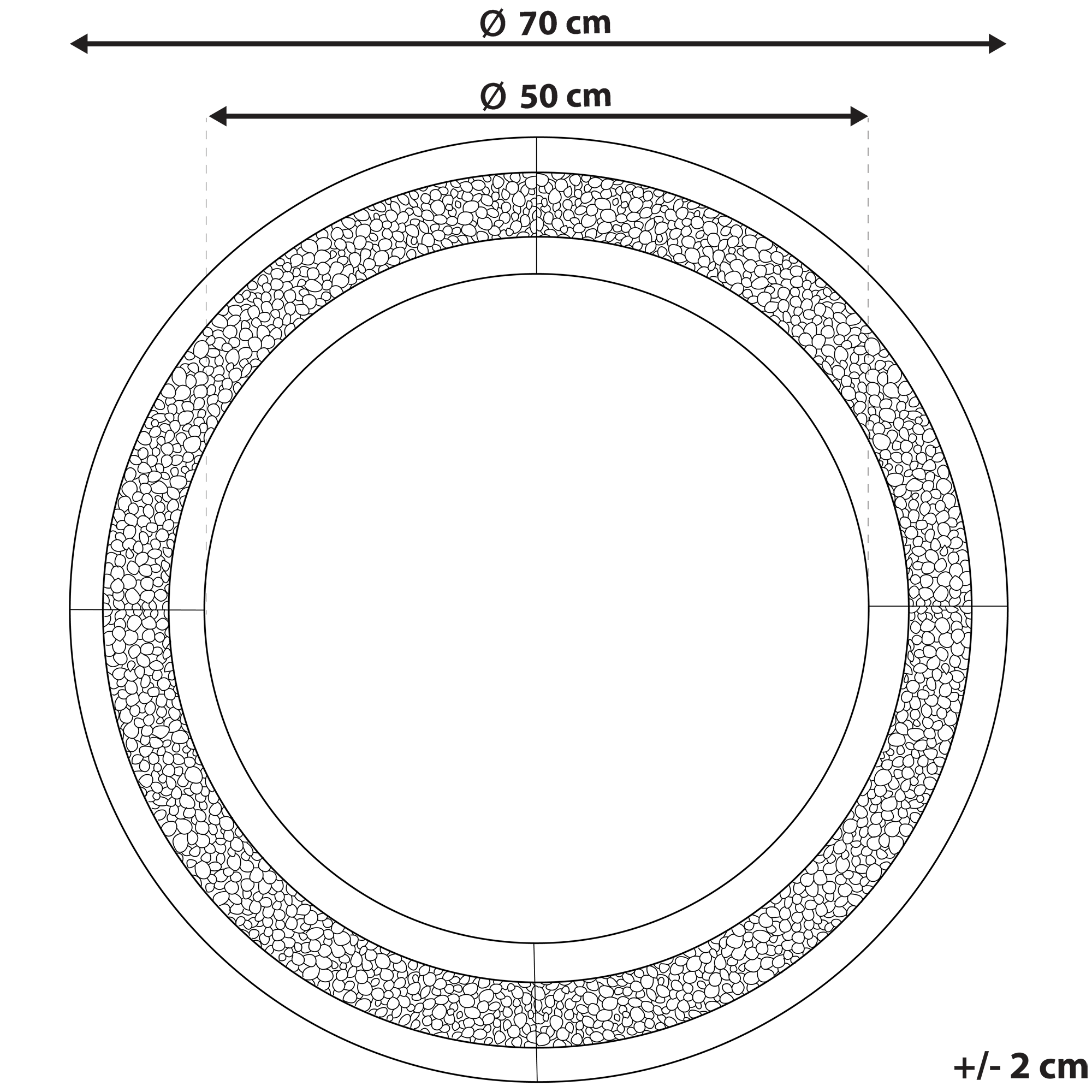 Seinäpeili ERBRAY 70 cm 70 cm Hopea