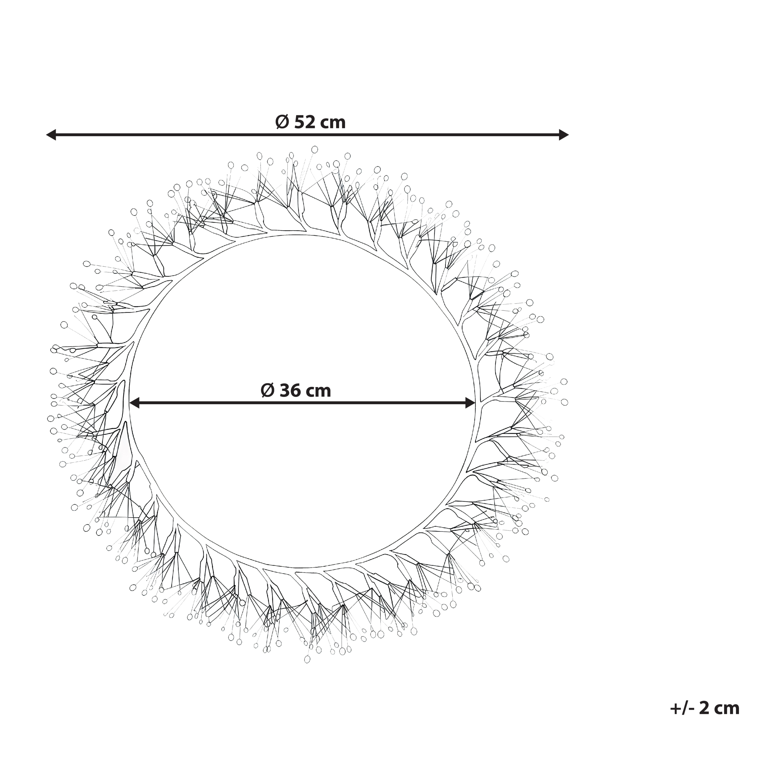 Joulukranssi LED-valo MUGGAN Kranssi 52 cm Musta