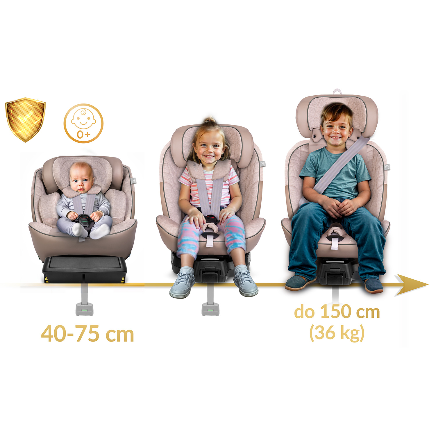 Nukido Aero Line Beige -turvaistuin 0-36 kg ISOFIX