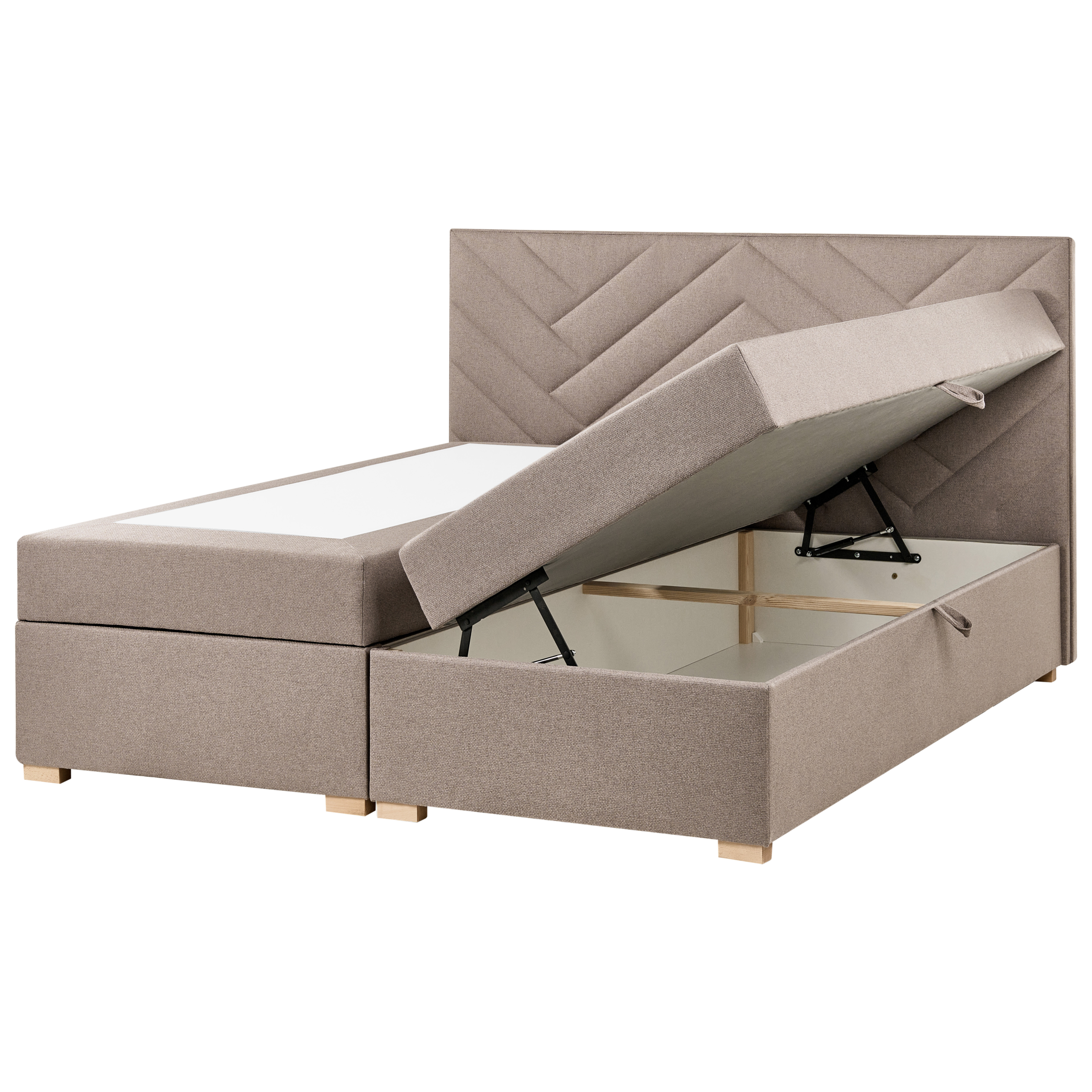 Jenkkisänky säilytystilalla kangas ESQUIRE 180 x 200 cm Ruskeanharmaa