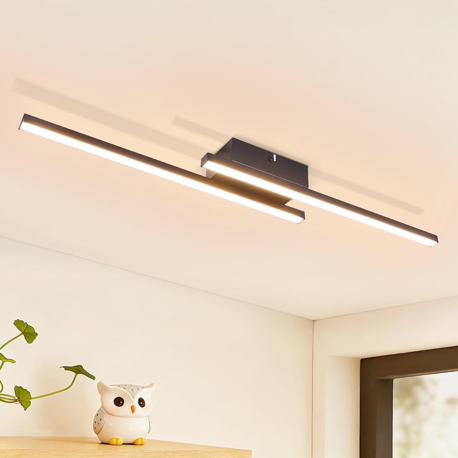 NETTLIFE LED-kattovalaisin, 12 W, 62 cm musta