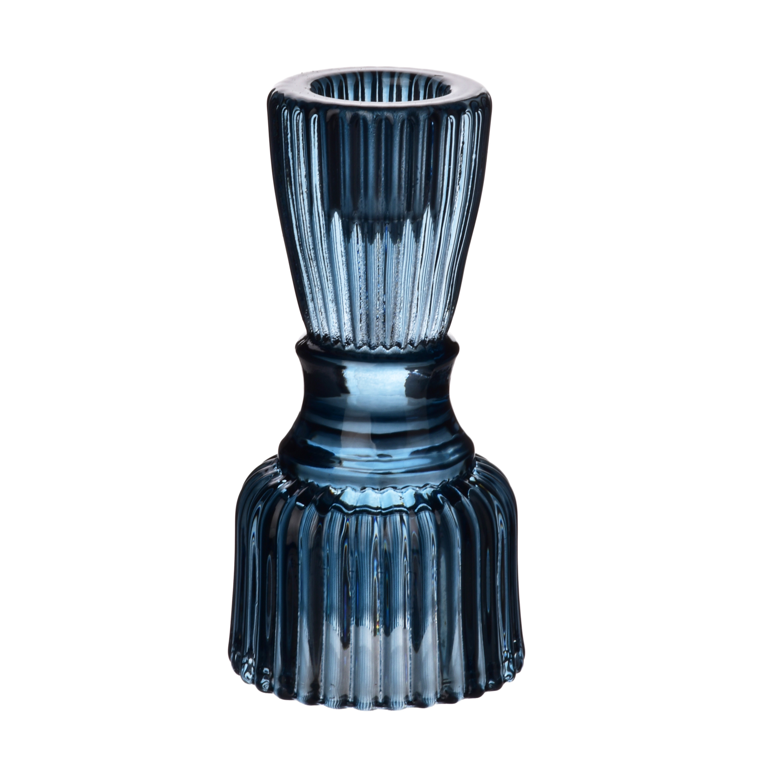 Kynttilänjalka lasi Patricia Blue 5.1x5.1x10.2 sininen 1kpl