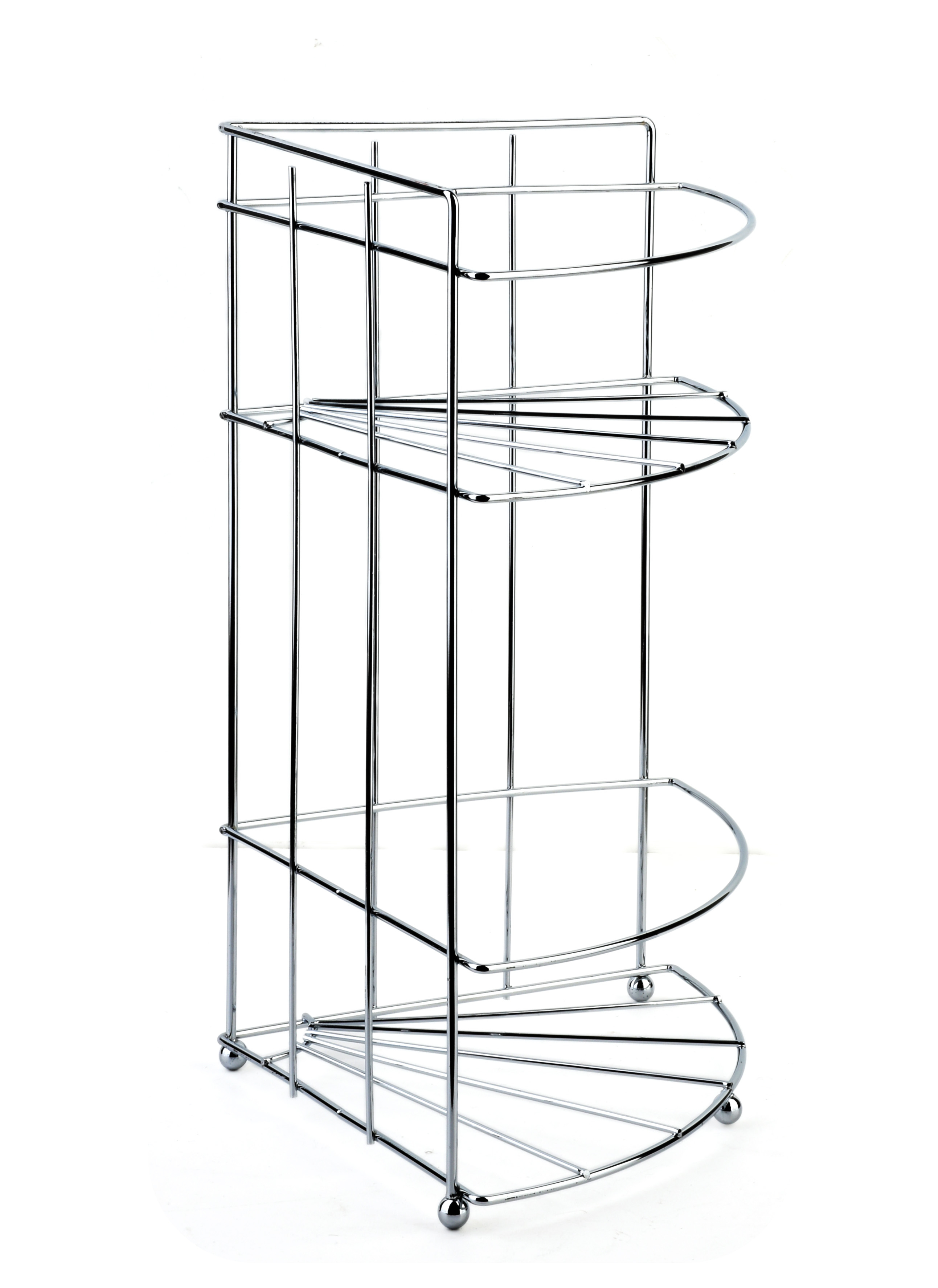 Kylpyhuoneen kulmahylly metalli CARL SILVER 18,5x14x26 cm hopea 2 hyllyä