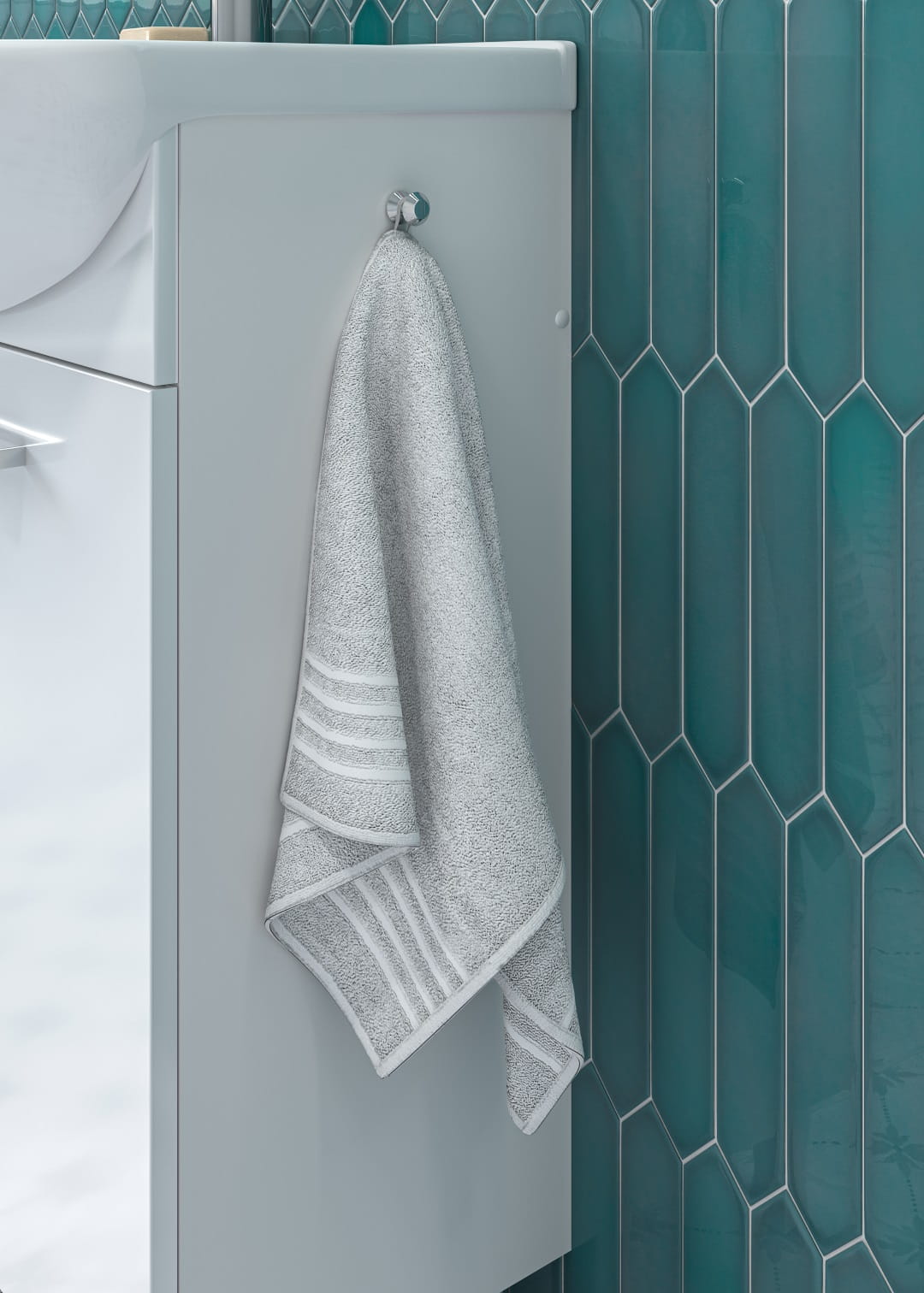 Kylpyhuonekaappi pesualtaalla, 85x50 cm, valkoinen, jaloilla, Mila