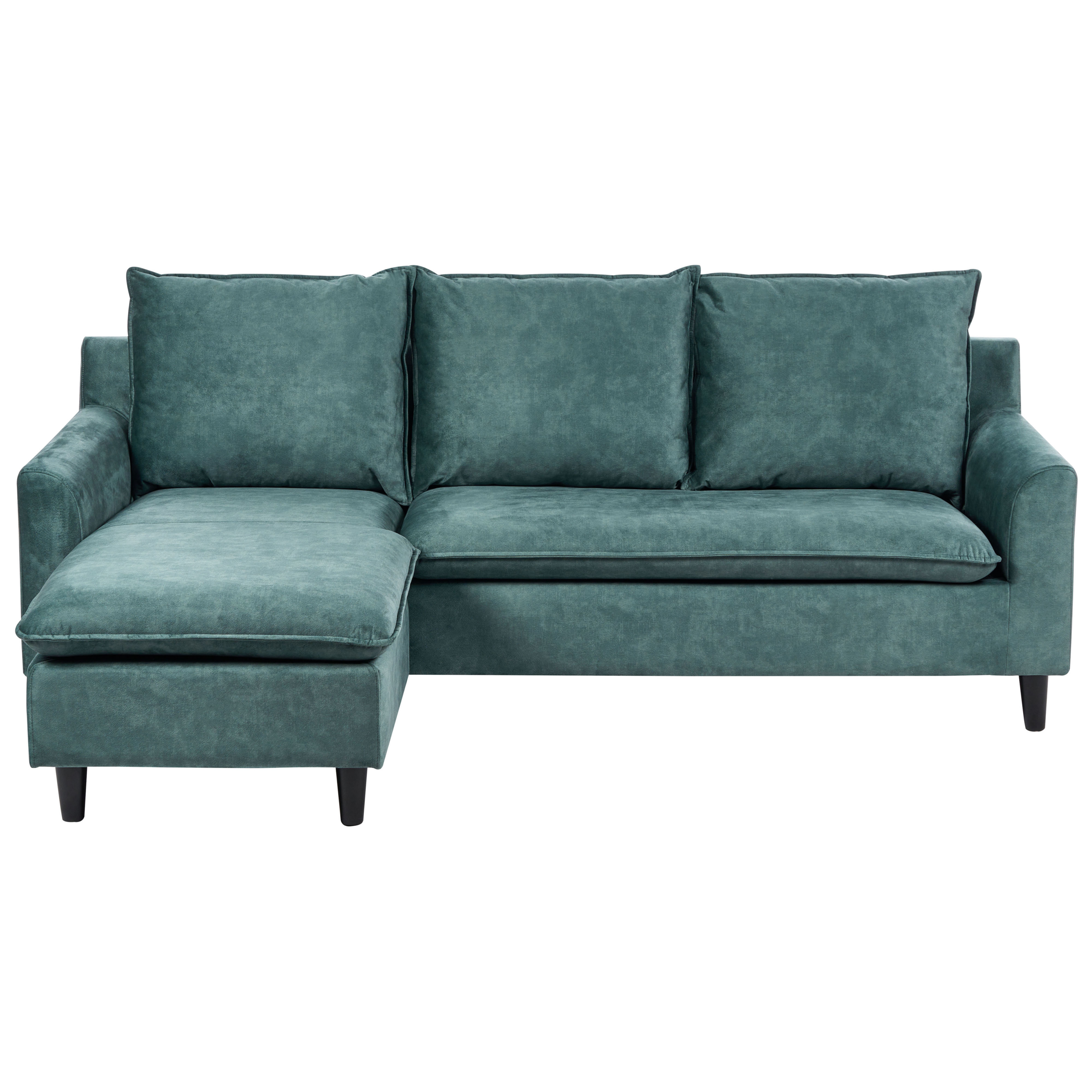 Kulmasohva ELVENES sametti Sinivihreä 3-istuttava Oikea