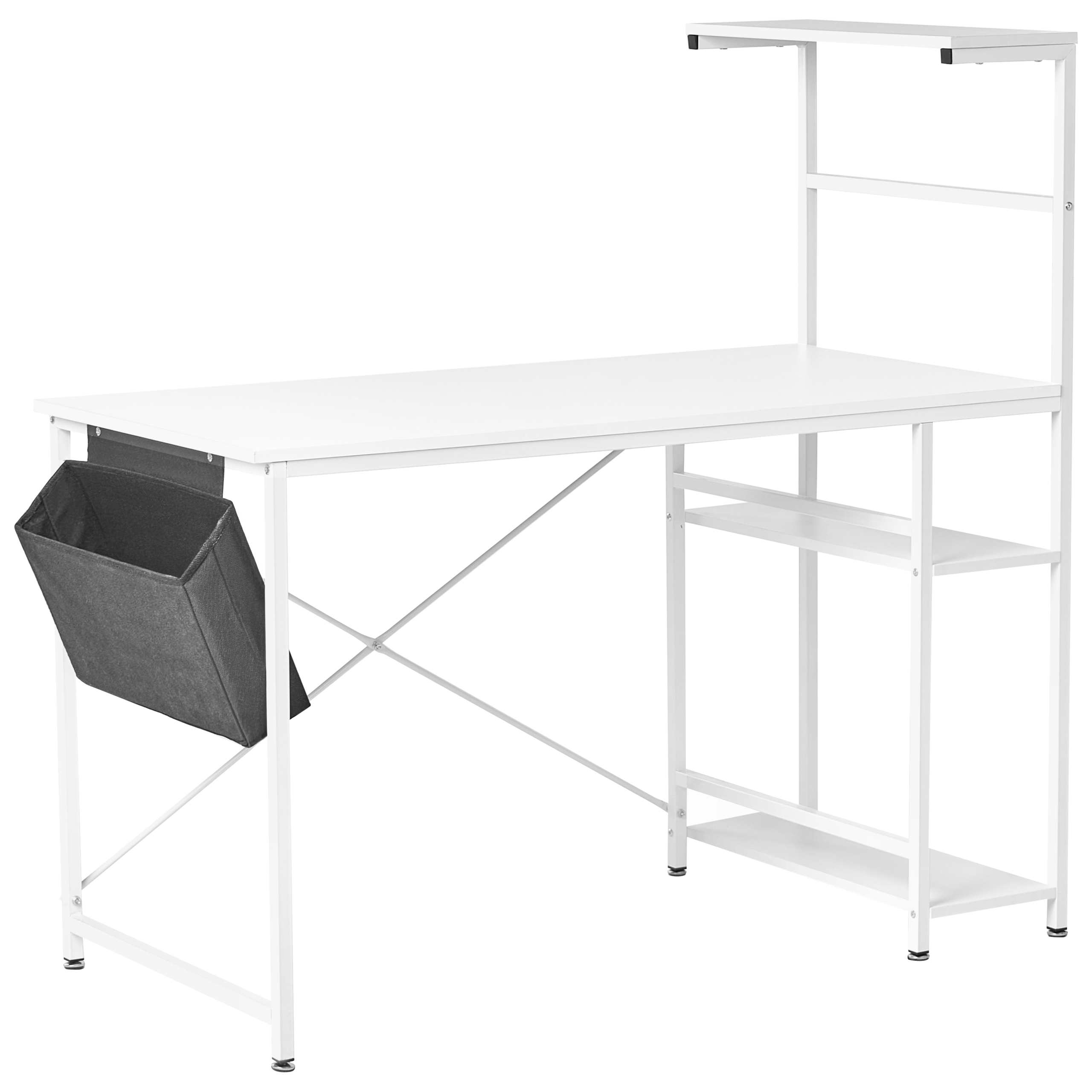 Työpöytä ARAMINGO 120 cm 60 cm säilytystila Valkoinen