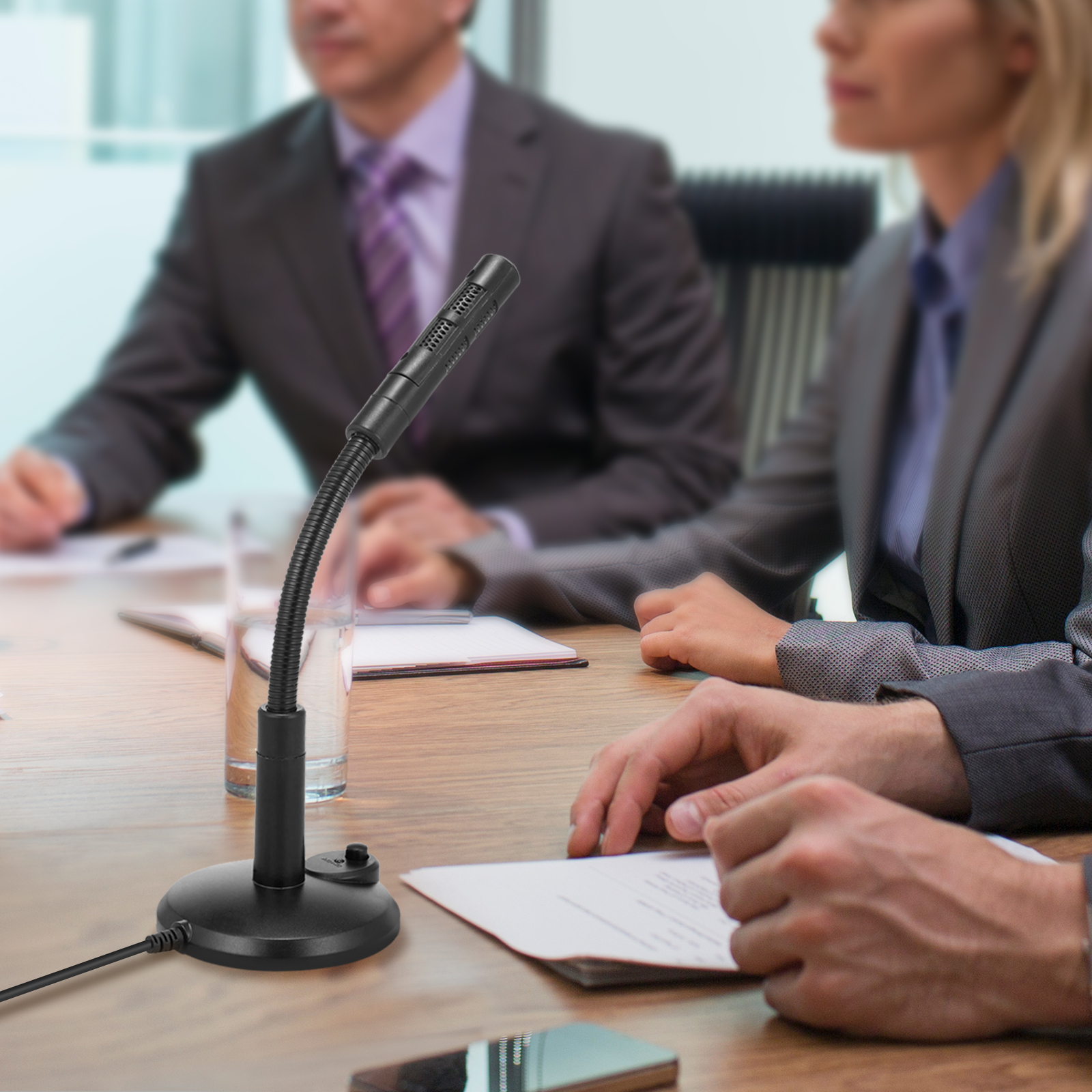 USB-pöytämikrofoni monisuuntaisella äänellä ja melunvaimennuksella