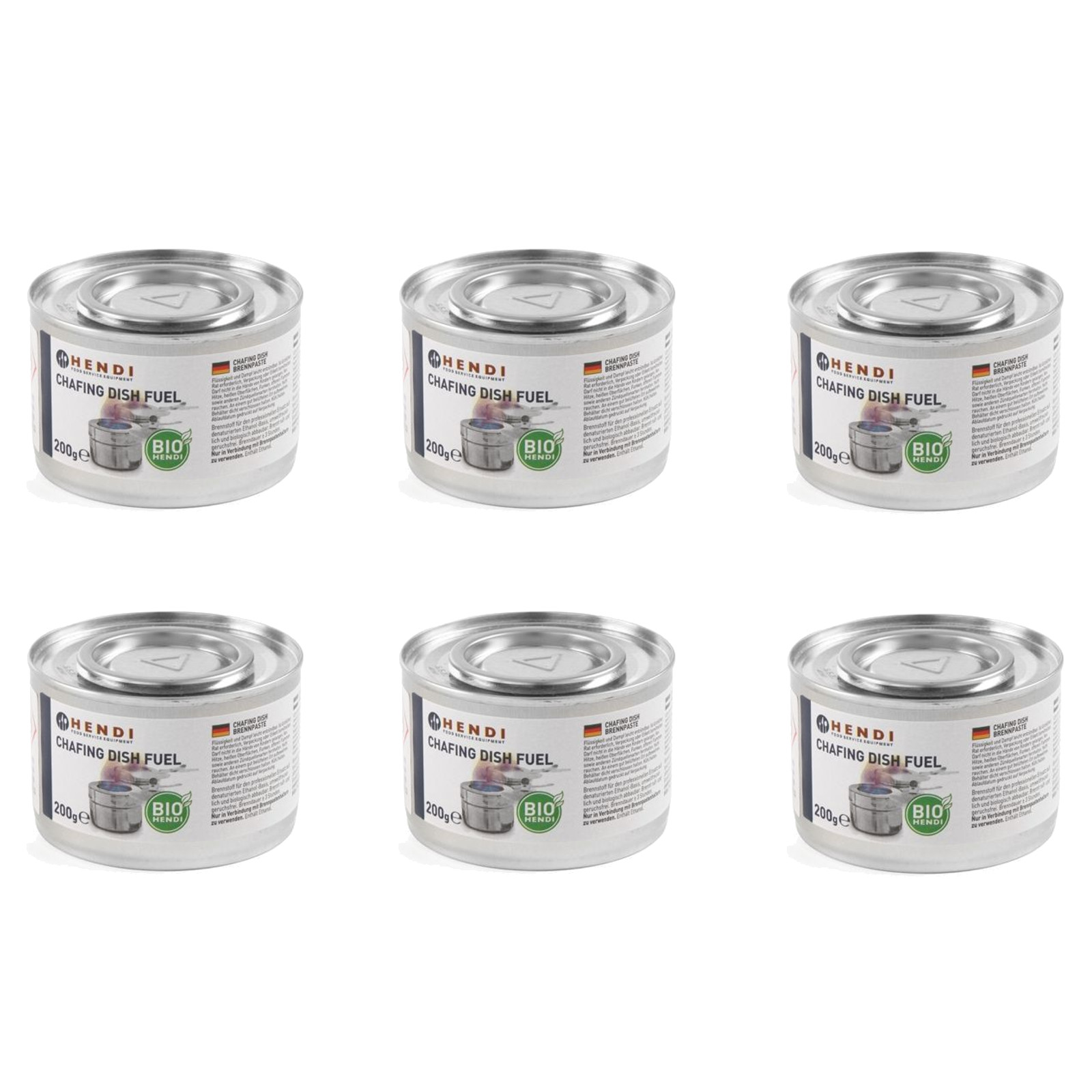 Orgaaninen etanolitahna lämmittimille tölkissä, 6 kpl 200 g - Hendi 194357