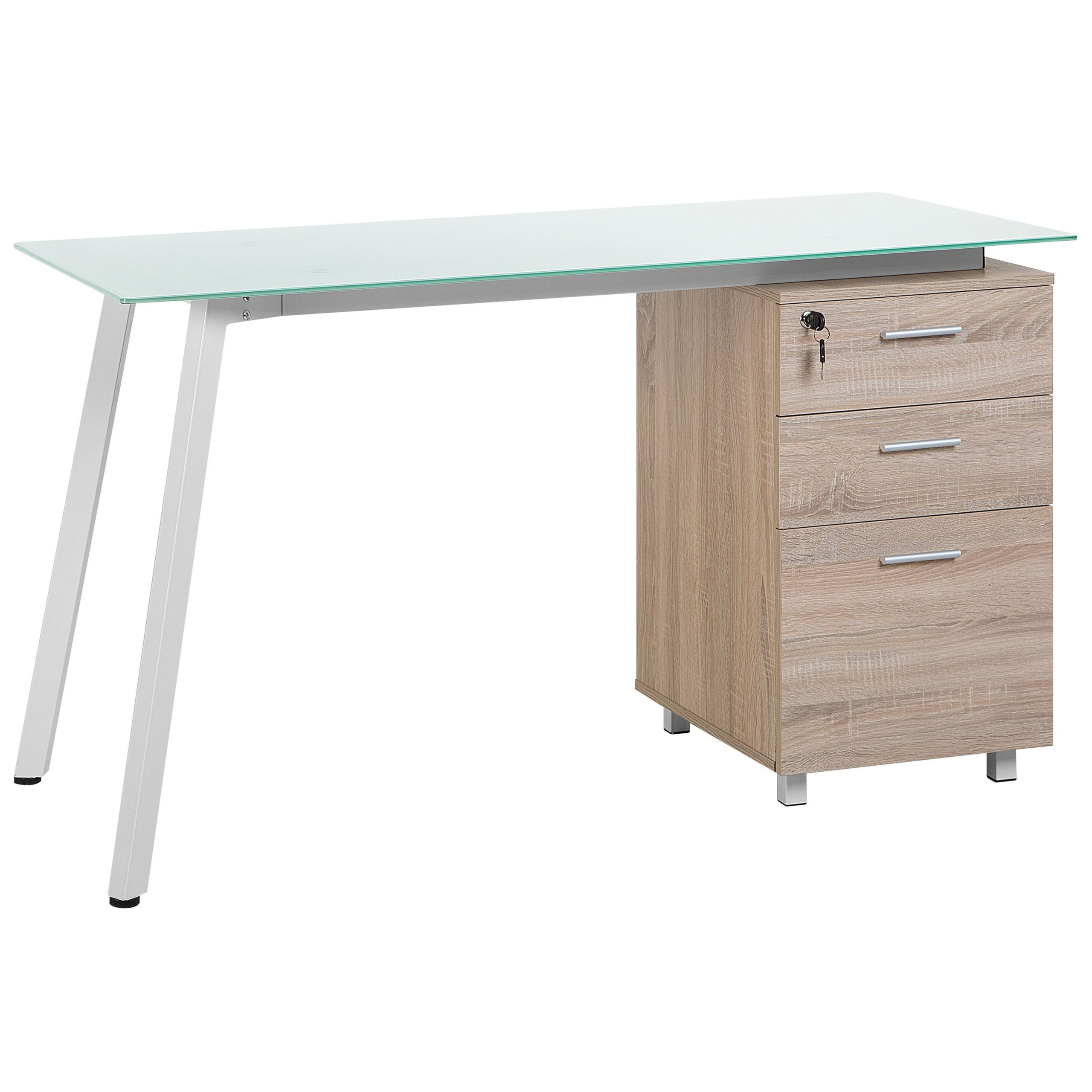 Työpöytä MONTEVIDEO Valkoinen 130 cm 60 cm säilytystila