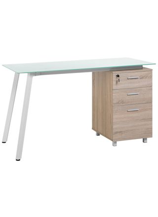 Työpöytä MONTEVIDEO Valkoinen 130 cm 60 cm säilytystila