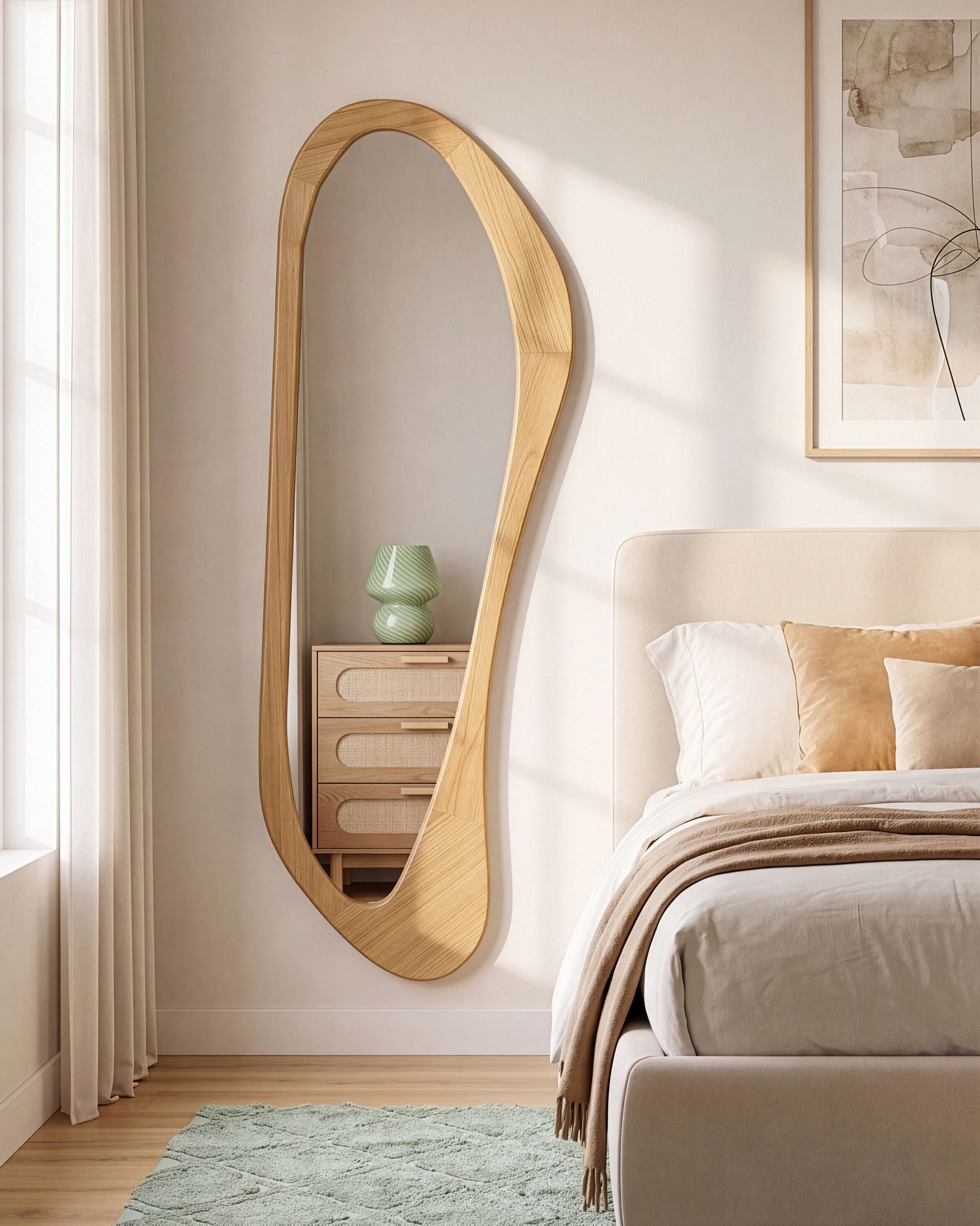 Seinäpeili SAUVILLE 50 cm 160 cm Vaaleanruskea
