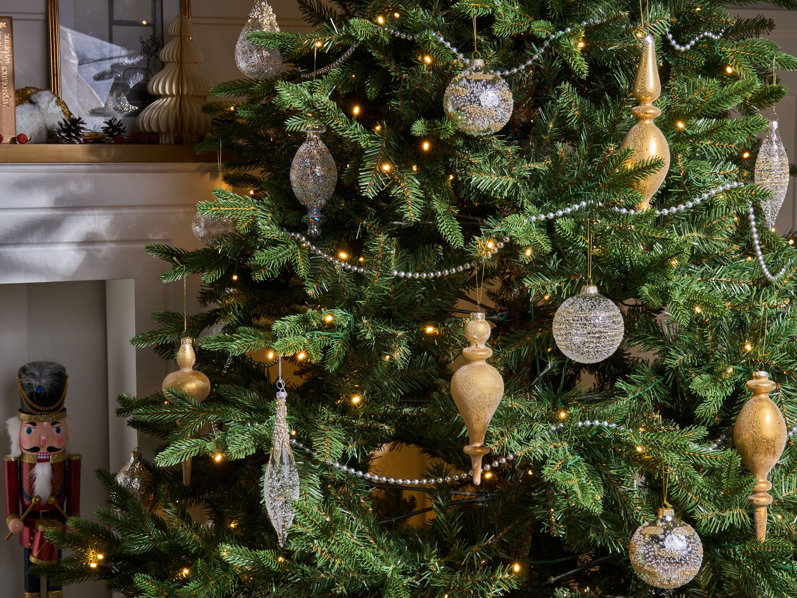 Kuusenkoristesetti 25 kpl ICICLE lasi Kirkas/kulta