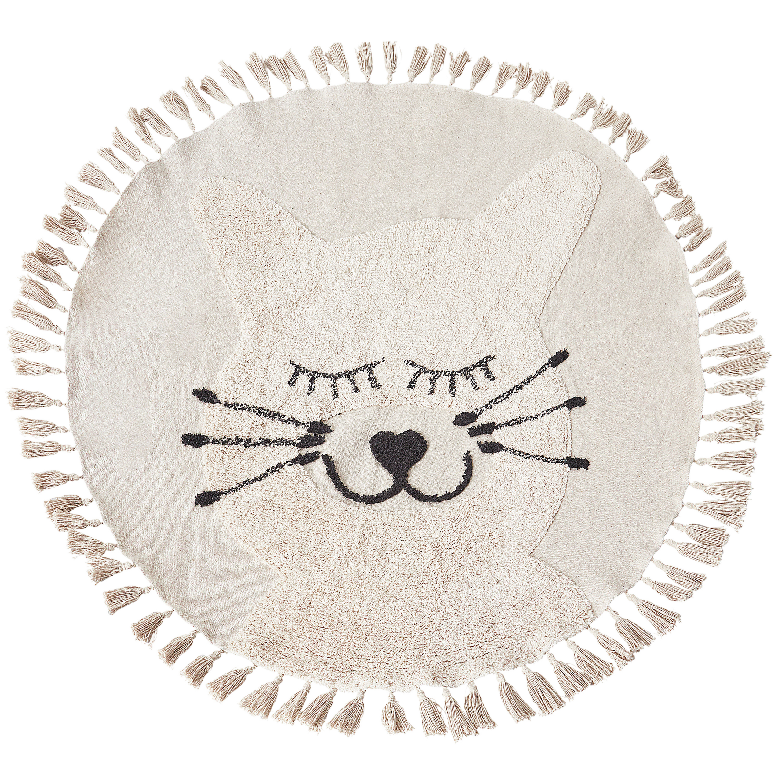 Lastenhuoneen matto ETSERI Beige ø 120 cm puuvilla