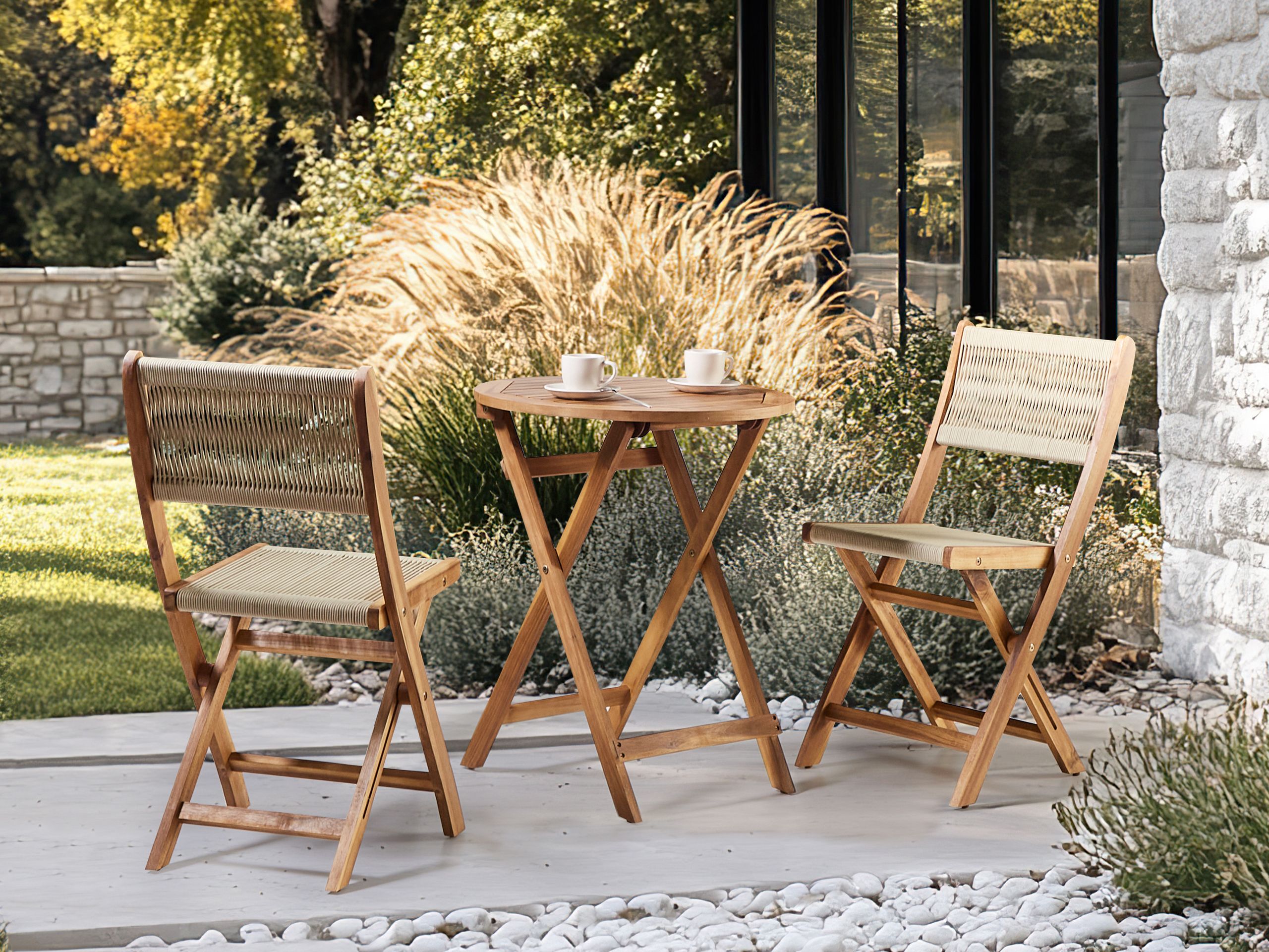 Bistropöytä PROSSEDI 60 cm 60 cm akaasia Ruskea