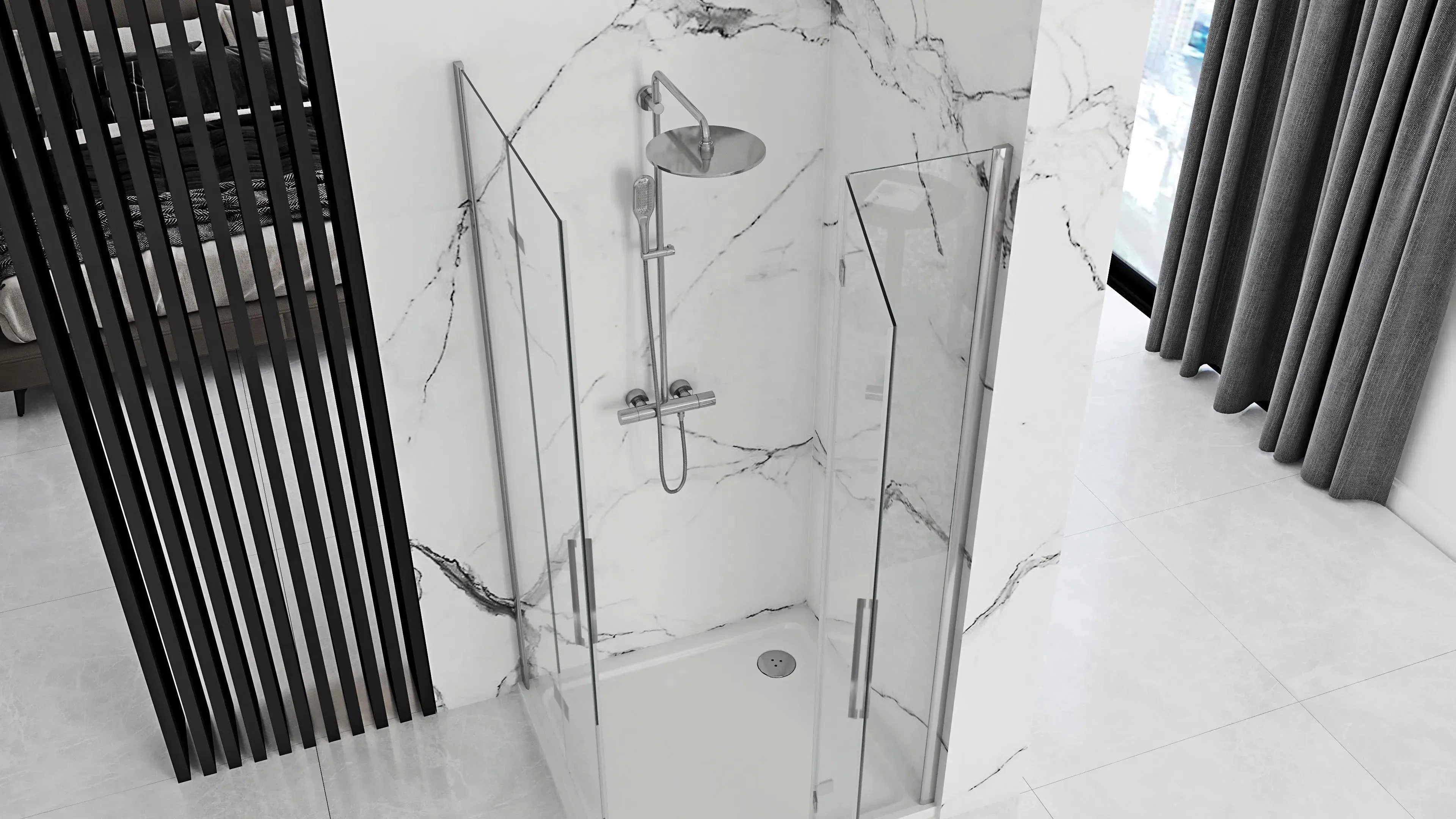 REA Suihkukaappi MOLIER DOUBLE 80X100 kromi, 80X100X190CM