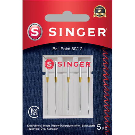Singer | Pallokärkineula 80/12 5PK neuleisiin