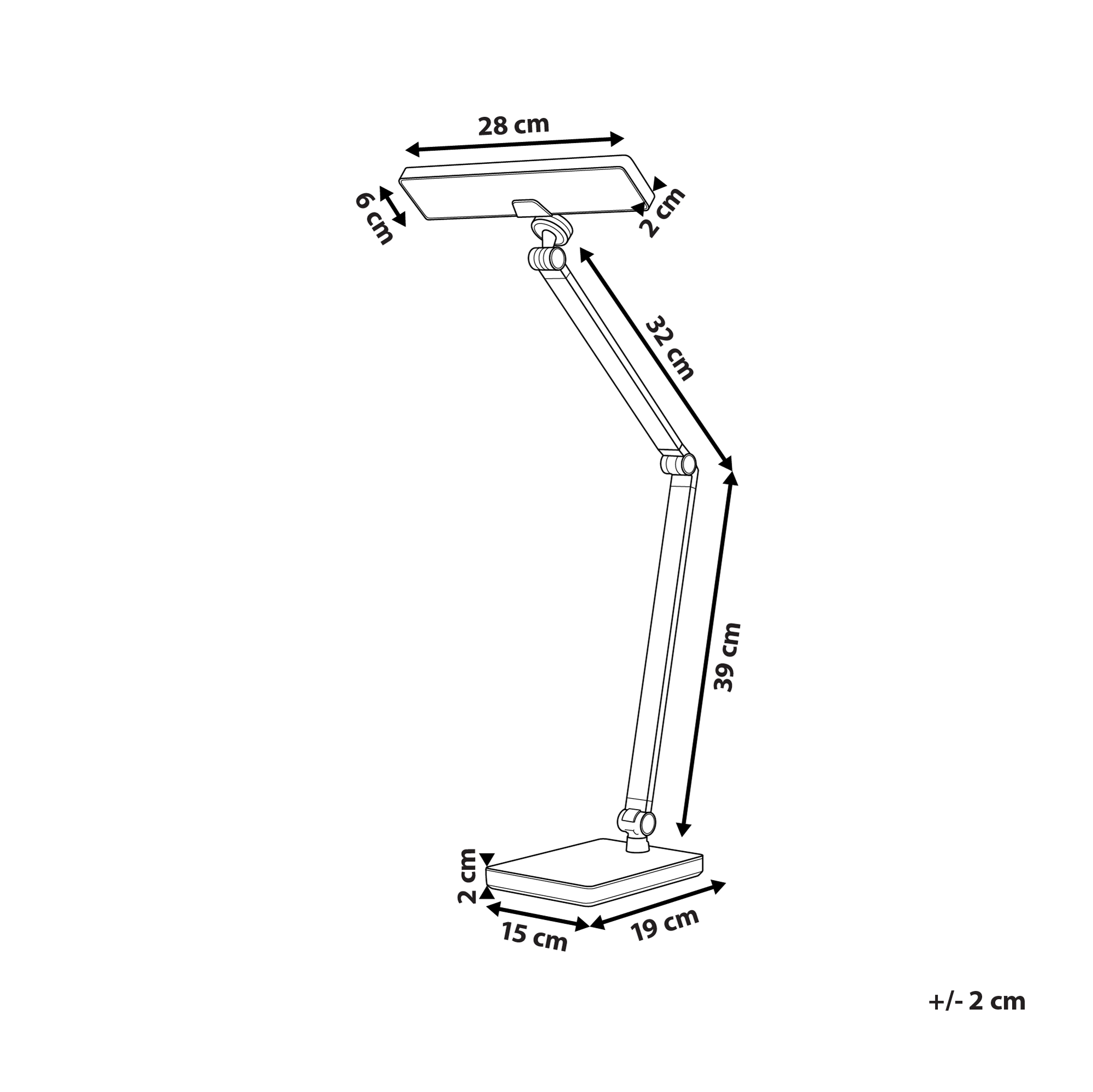 Työpöydän LED-valaisin LACERTA langattomalla laturilla metalli Musta