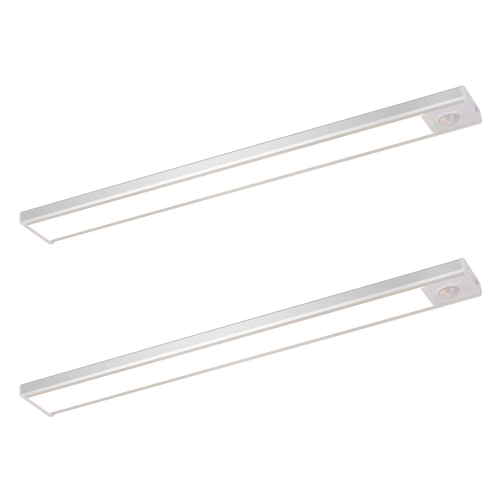 NETTLIFE 2 x LED-kaapinalusvalaisin liiketunnistimella, USB-ladattava, 1500 mAh, ihanteellinen vaatekaappiin, eteiseen tai komeroon