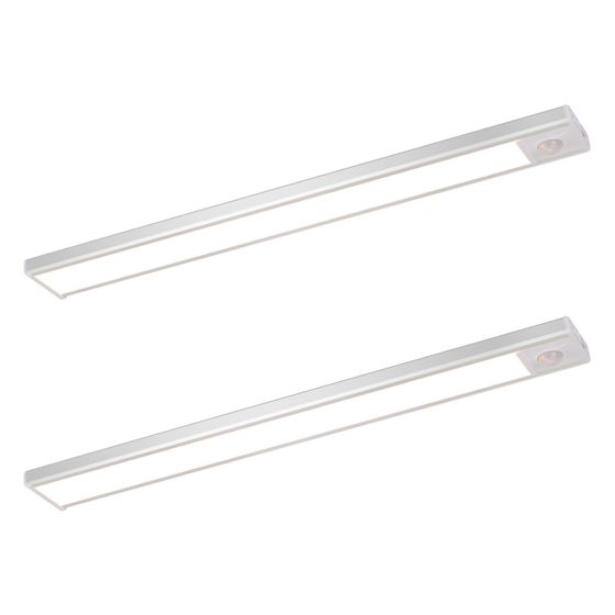 NETTLIFE 2 x LED-kaapinalusvalaisin liiketunnistimella, USB-ladattava, 1500 mAh, ihanteellinen vaatekaappiin, eteiseen tai komeroon
