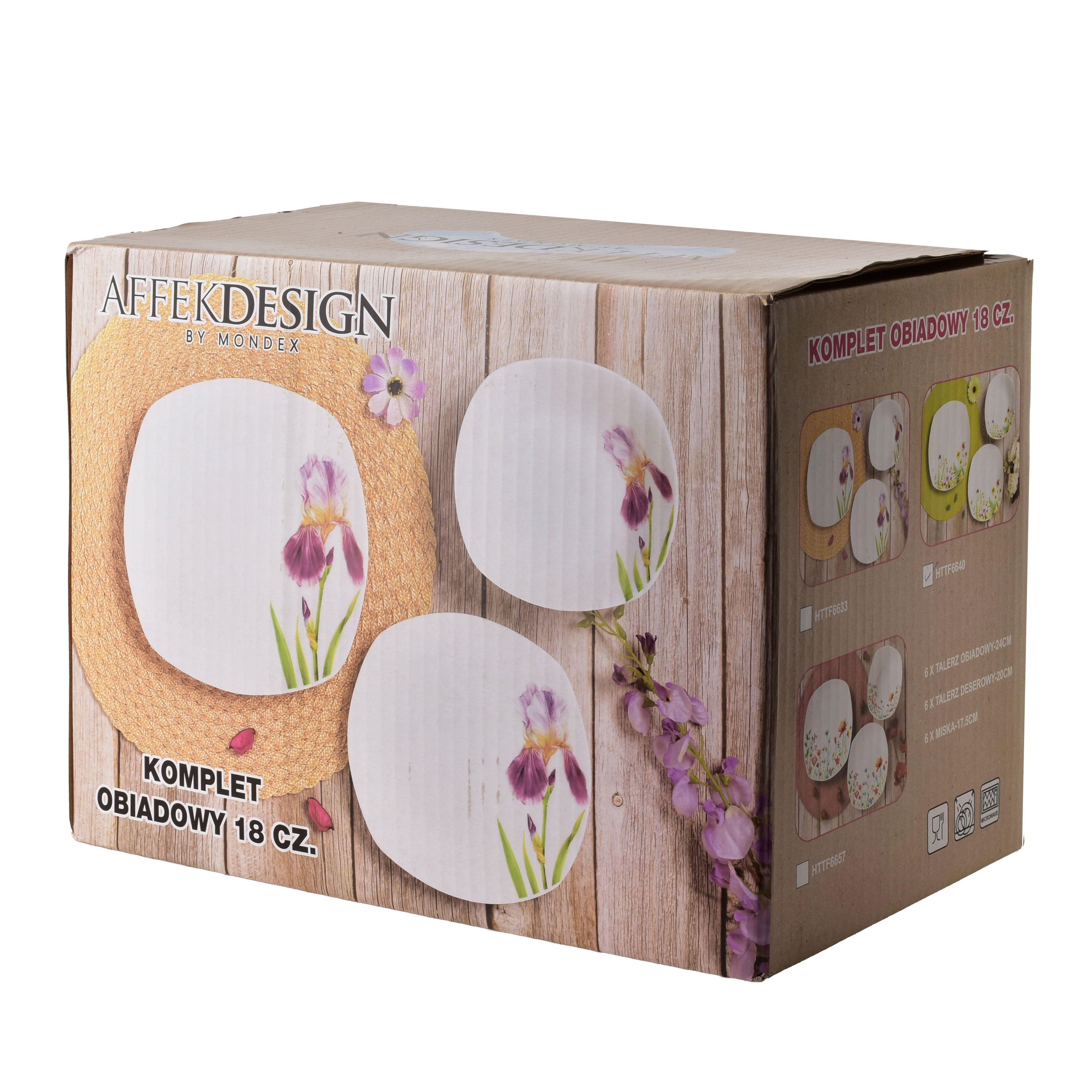 Ruokailuastiasto posliini AFFEKDESIGN LEA GELB 22 cm valkoinen 18 osaa