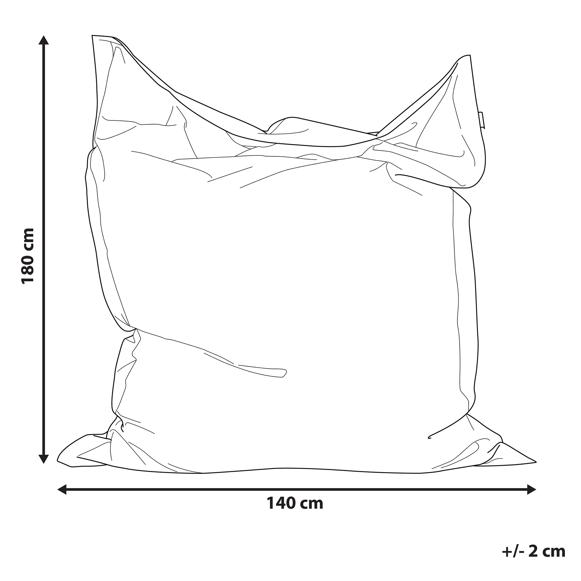 Säkkituoli 300 L FUZZY 140 cm 180 cm Limenvihreä