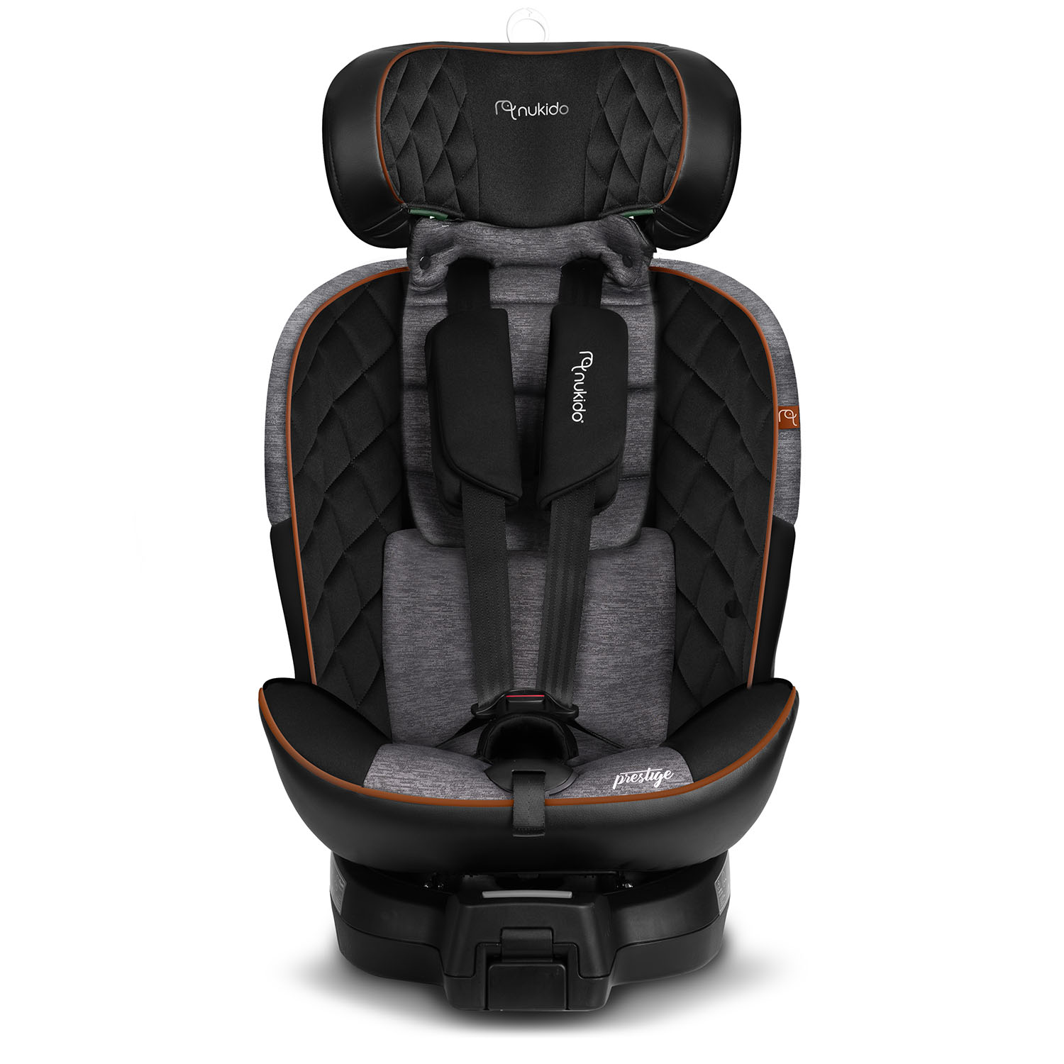 Nukido Prestige Line -turvaistuin, musta ja harmaa, 0-36 kg, ISOFIX-kiinnityksellä