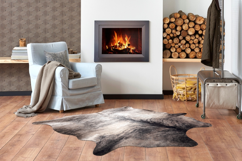 Lehmän tekotalja G5067-4 Harmaa nahka 155x195 cm