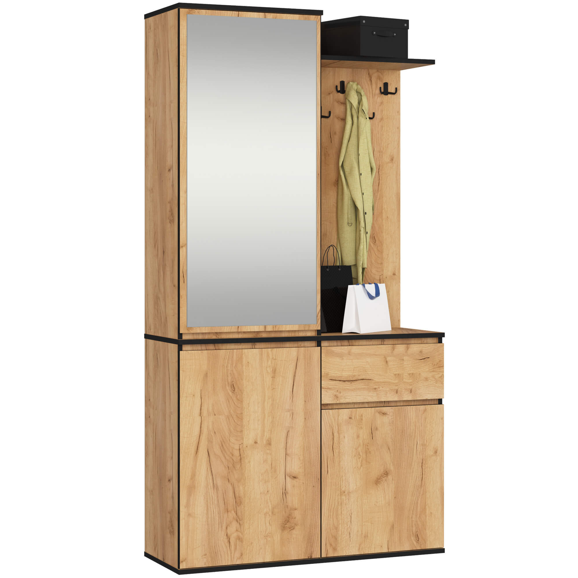 Akord Eteiskalustesarja Entro Craft-tammi 95x35x183