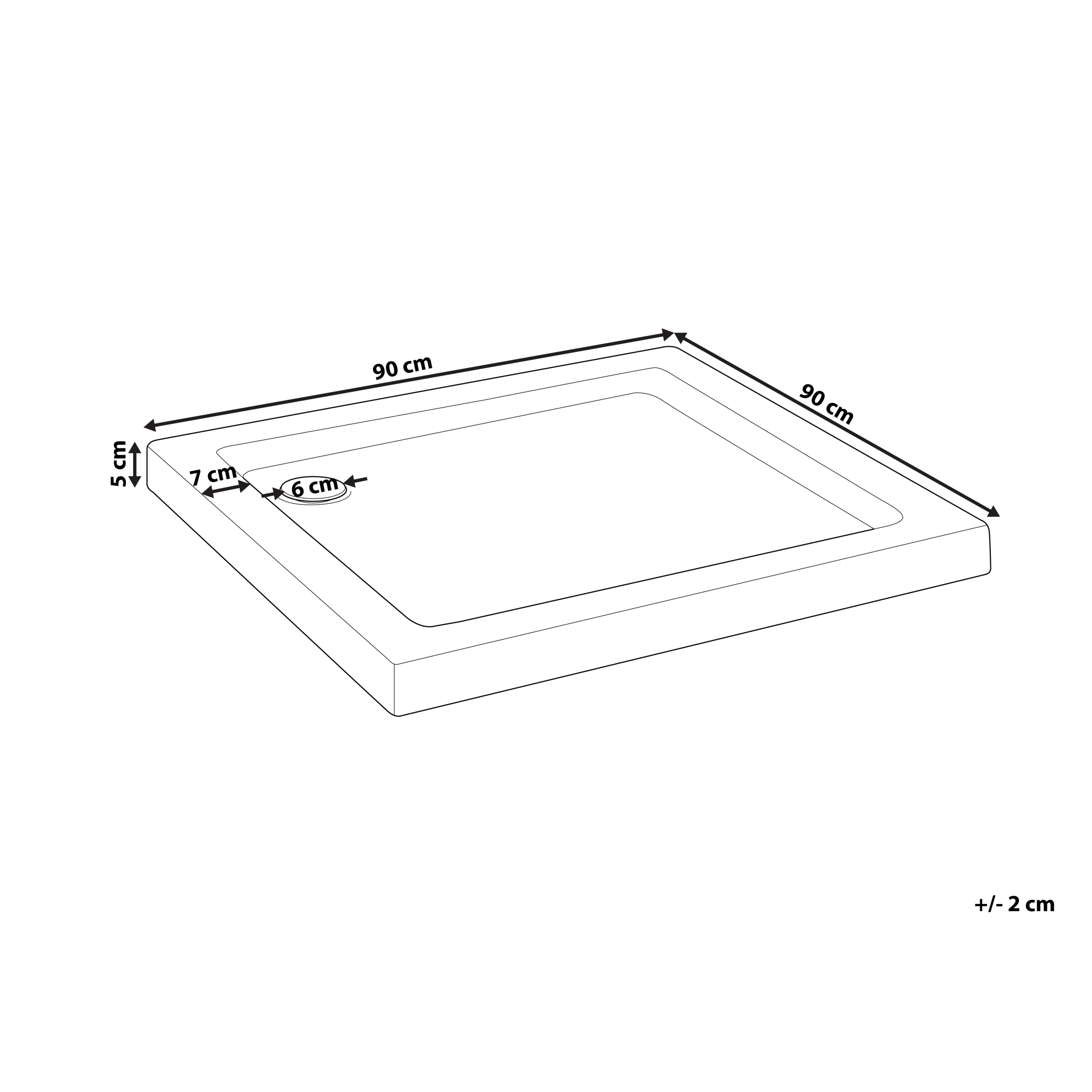 Suihkuallas AMPAY 90 x 90 x 5 cm Valkoinen