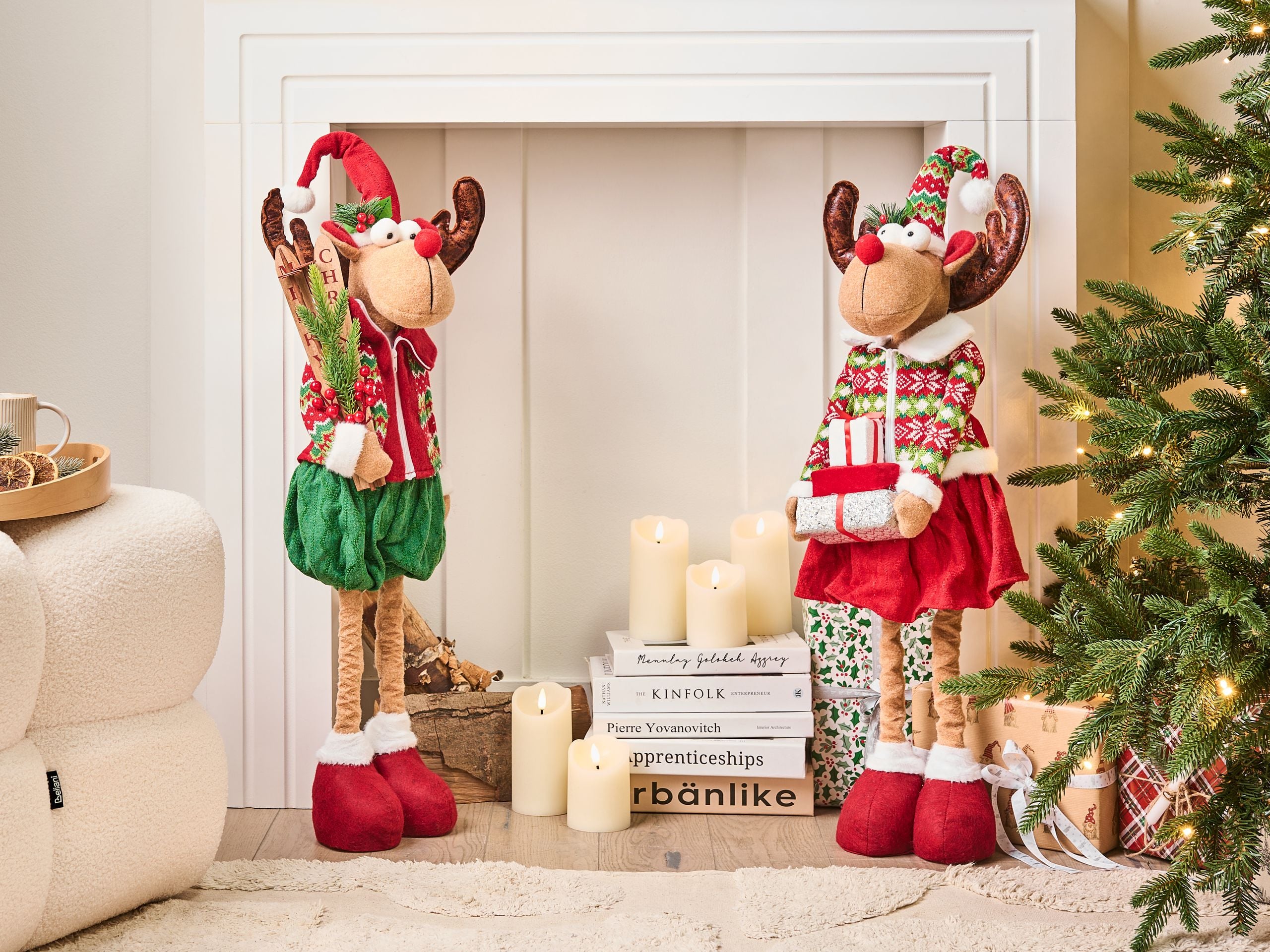 Joulukoristesetti 2 kpl ULDALSANA Poro 66-95 cm Monivärinen