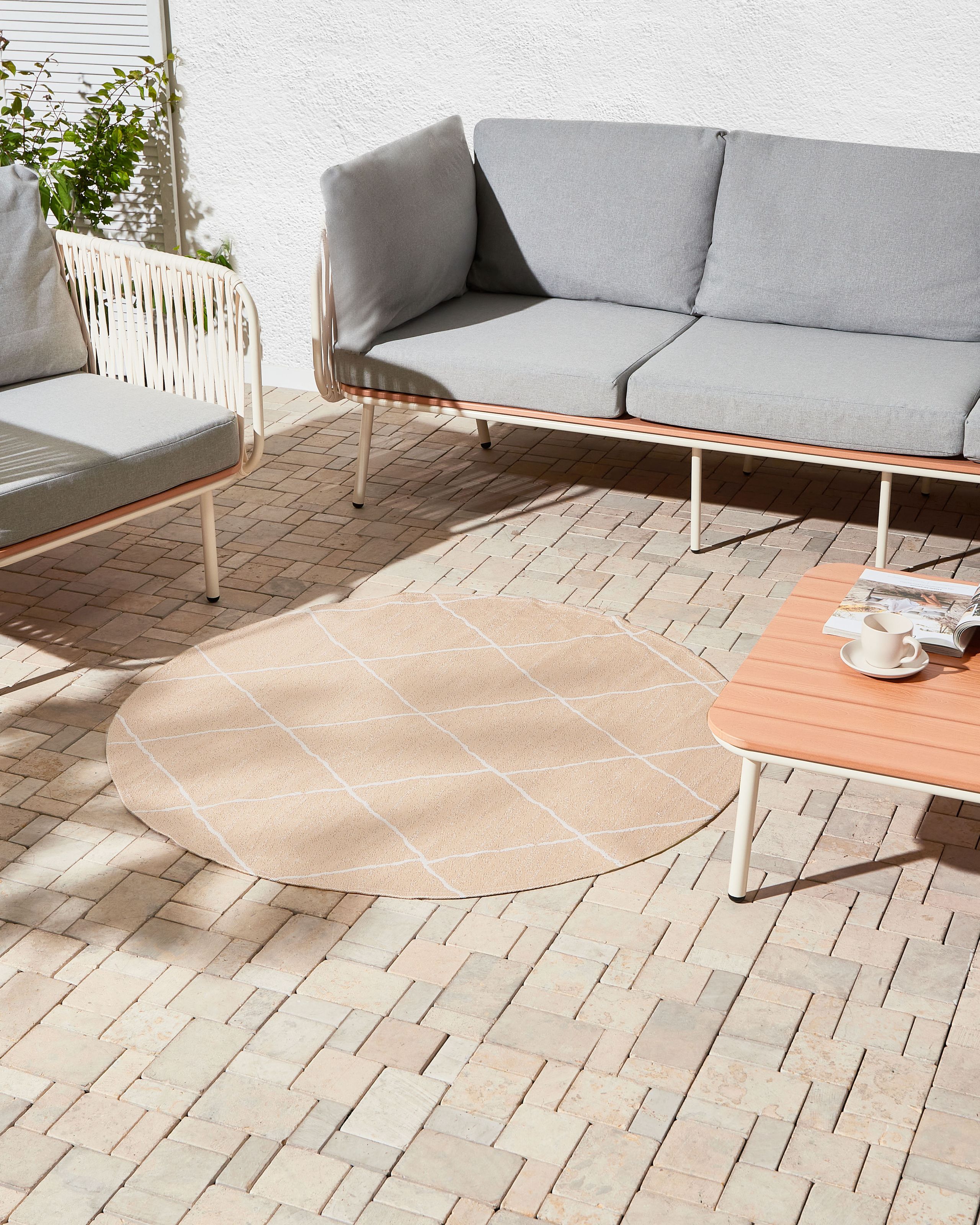 Ulkomatto GWALIOR Beige ø 120 cm