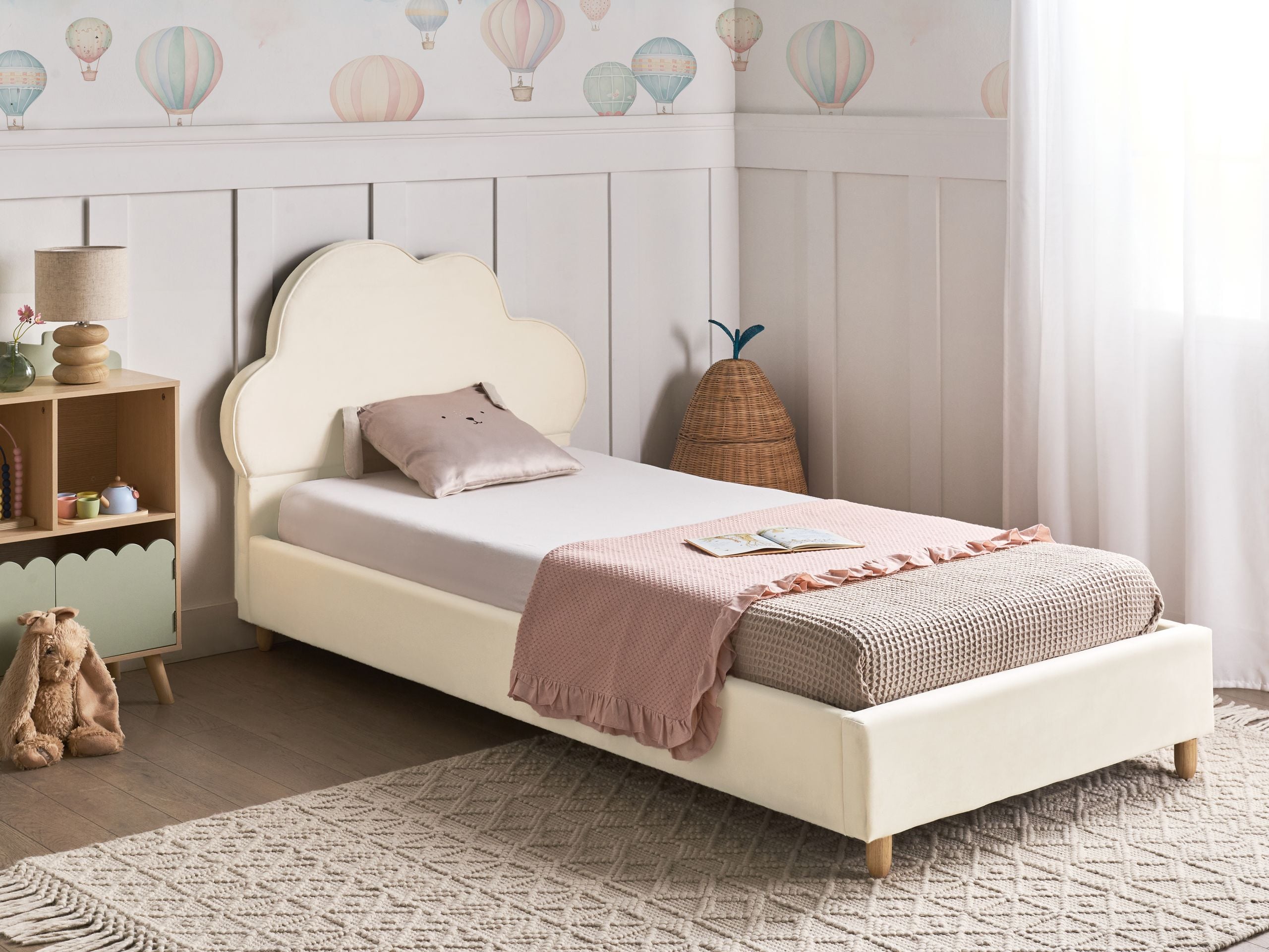 Lastensänky Pilvi Sametti BELLEVUE 90 x 200 cm Vaaleanbeige