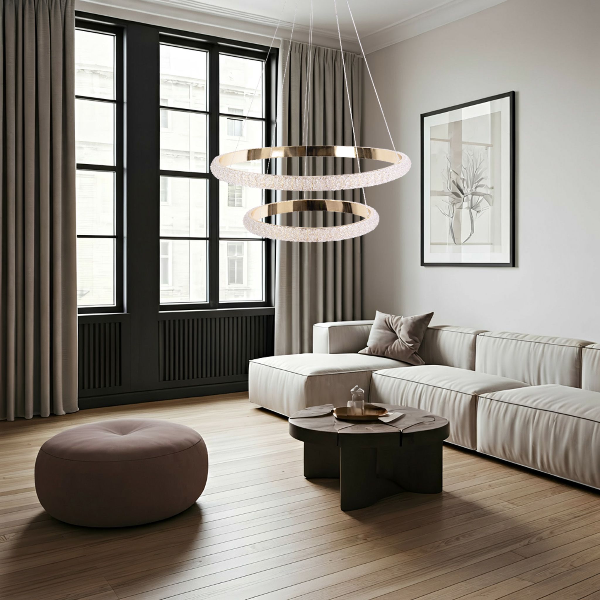 TOOLIGHT riippuva kattovalaisin LED G045-2CP kulta, 63x63x4cm