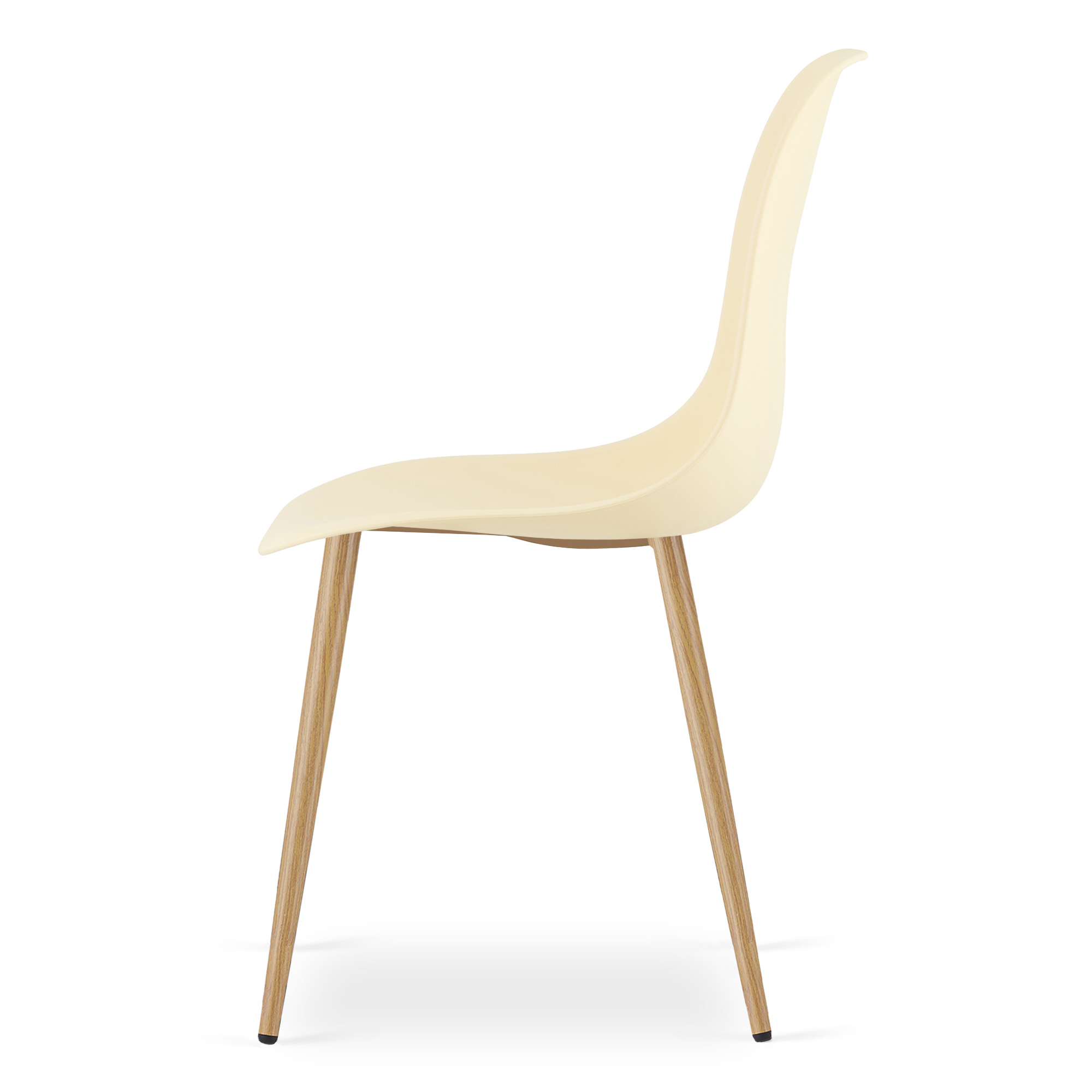Tuoli - Leobert - WAT - Creme/luonnonväriset jalat - 46x51x84 cm - setti 3 kpl