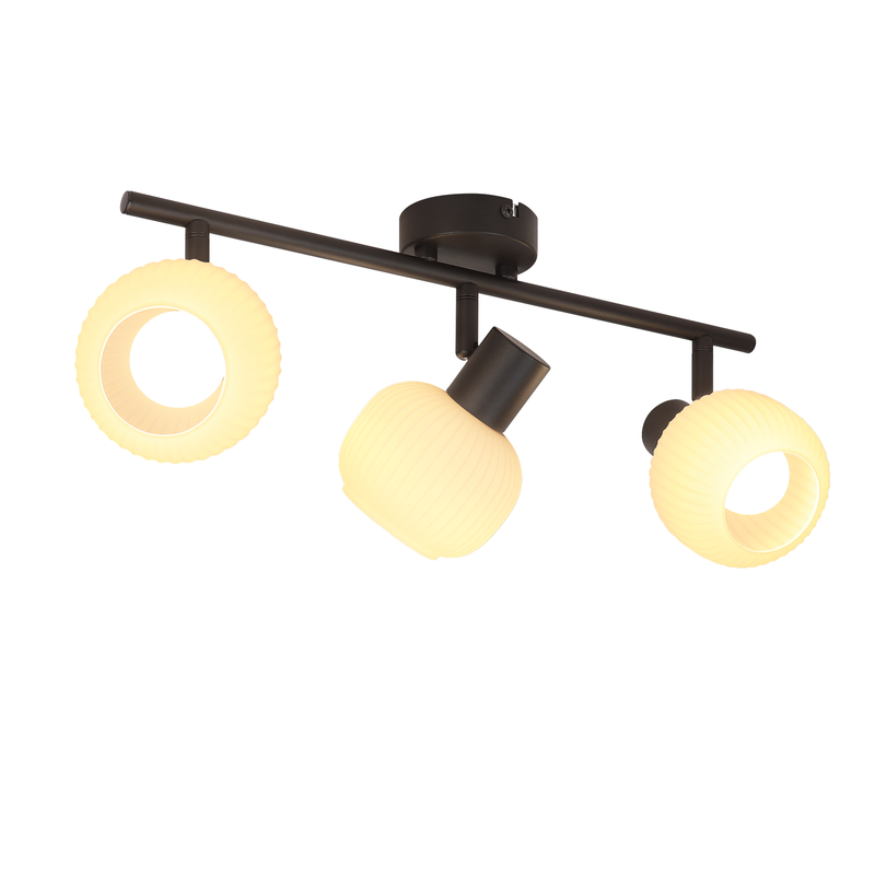 NETTLIFE musta kattokohdevalaisin E14 vintage - lasivarjostin sisätiloihin, moderni kohdevalaisin makuuhuoneeseen, olohuoneeseen