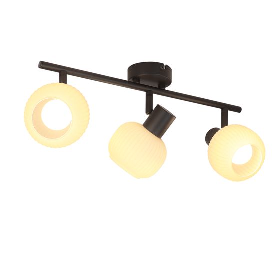 NETTLIFE musta kattokohdevalaisin E14 vintage - lasivarjostin sisätiloihin, moderni kohdevalaisin makuuhuoneeseen, olohuoneeseen