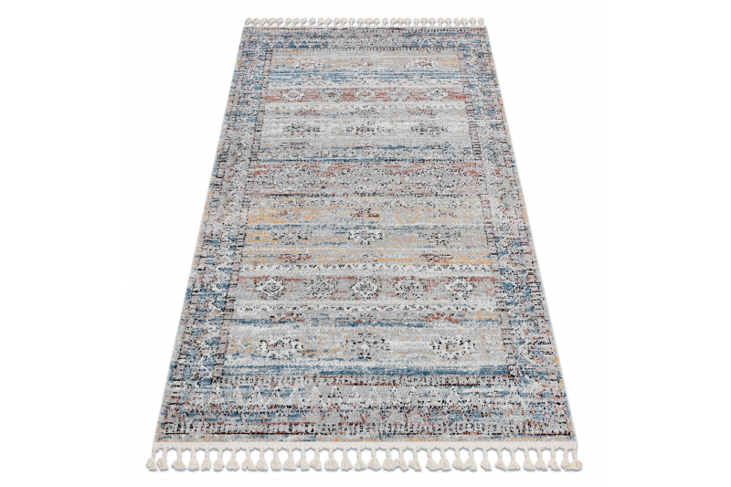 Matto moderni BELLE BN25A beige / sininen Tupsut 120x170 cm