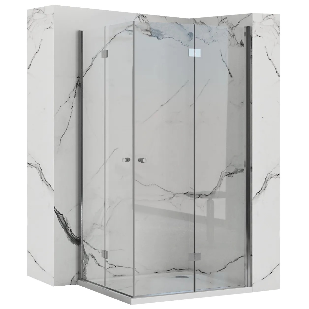 REA Suihkukaappi FOLD N2 80x90 Kromi, 80X90X190CM