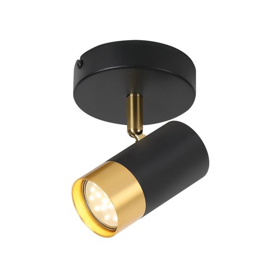 NETTLIFE kattokohdevalaisin GU10 eteisenvalaisin mustakulta 350° säädettävä vintage olohuone makuuhuone keittiö