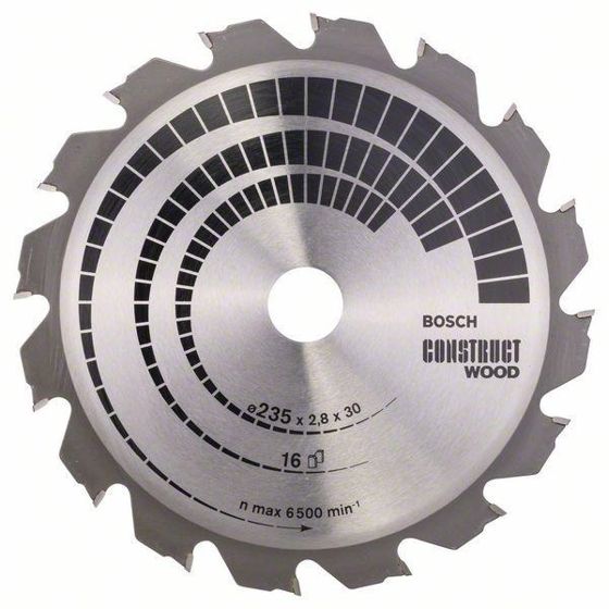 Bosch Construct Wood -Pyörösahanterä 235x30 mm, 16 hammasta