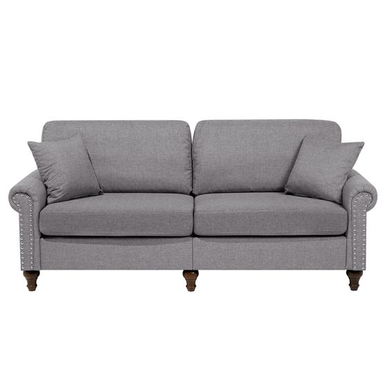 Sohva OTRA kangas Vaaleanharmaa 3-istuttava