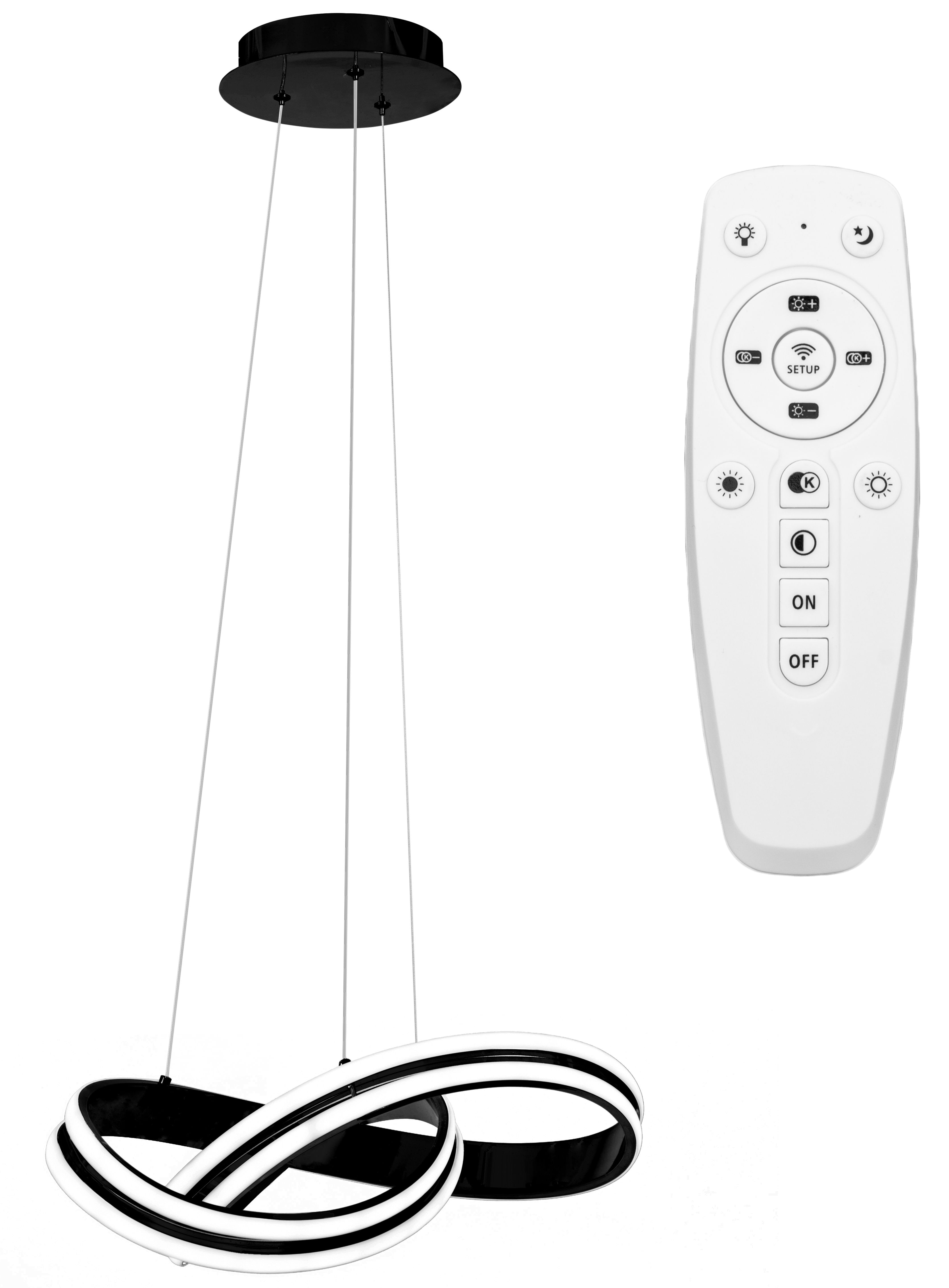 TOOLIGHT Riippuvalaisin Led App817-Cp Ring Musta, 19X47X70Cm