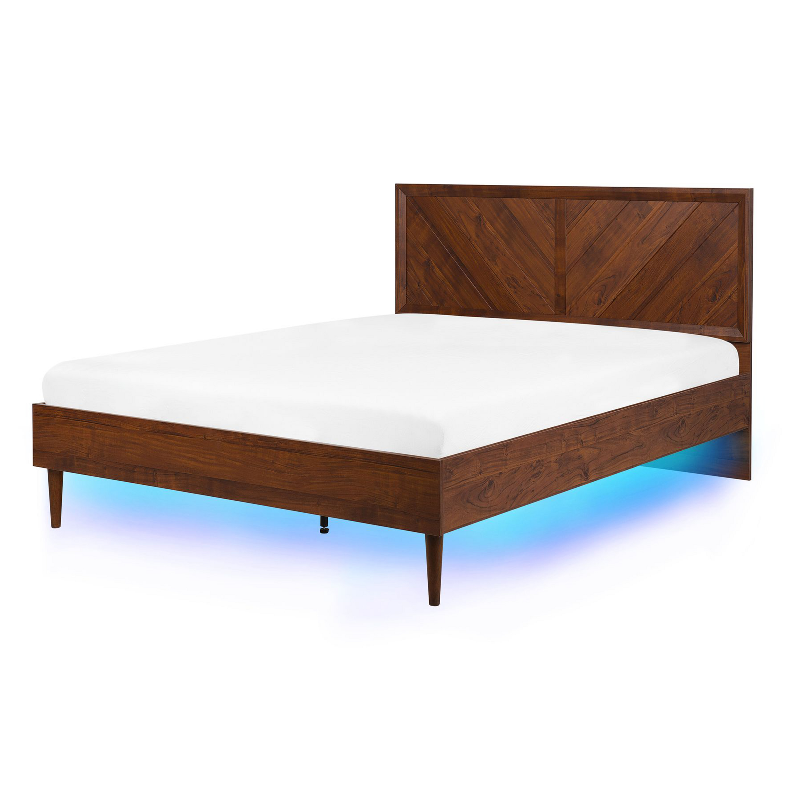 Sänky LED-valolla MIALET 140 x 200 cm Tummanruskea