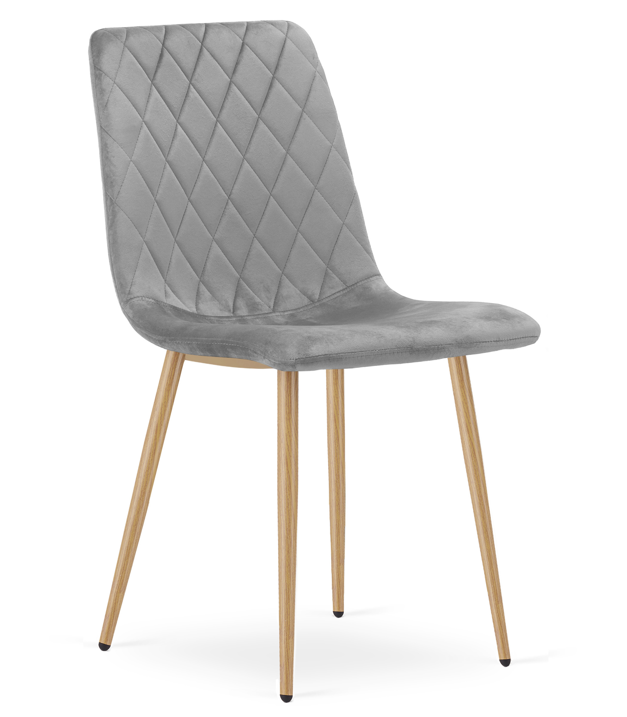 TURIN-tuoli, vaaleanharmaa sametti, puunväriset jalat (1 kpl)