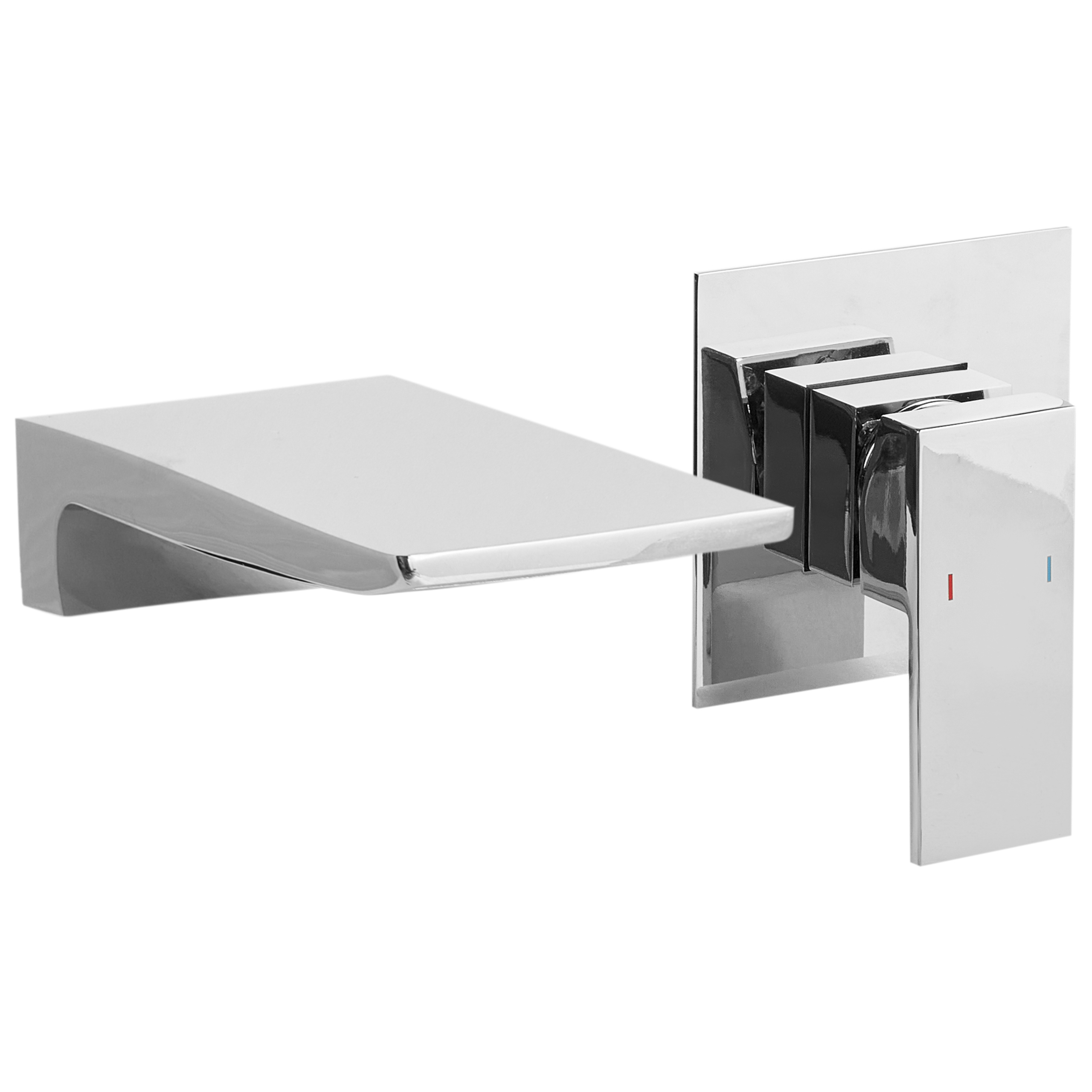 Seinään kiinnitettävä pesuallashana KARUAY messinki Hopea