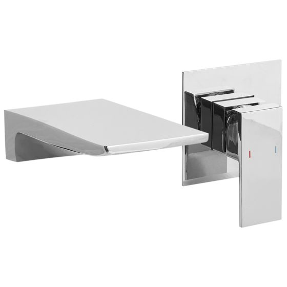 Seinään kiinnitettävä pesuallashana KARUAY messinki Hopea