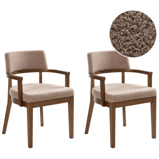 Ruokatuolisetti 2 kpl DALBO buklee Tummanruskea/ruskeanharmaa