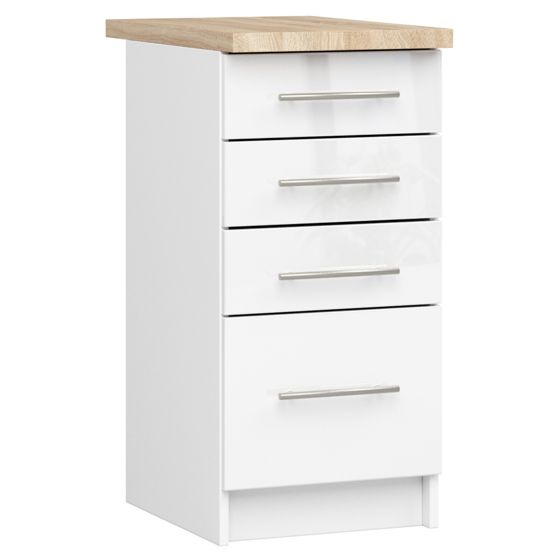 Akord Oliwia Keittiökaappi Valkoinen Korkeakiilto Tasolla 40x46x85