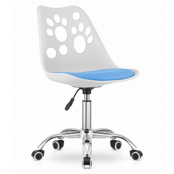 PRINT-pyörivä tuoli - valkoinen ja sininen