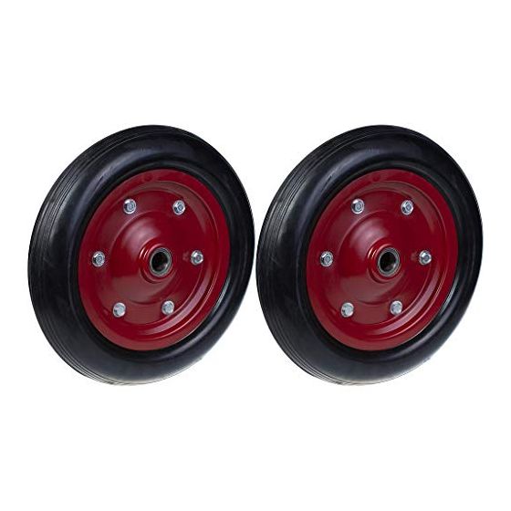 350mm 14" pyörä kumirengas puristettu teräskeskiö 25mm vahva 700kg, 2 kpl:n sarja.